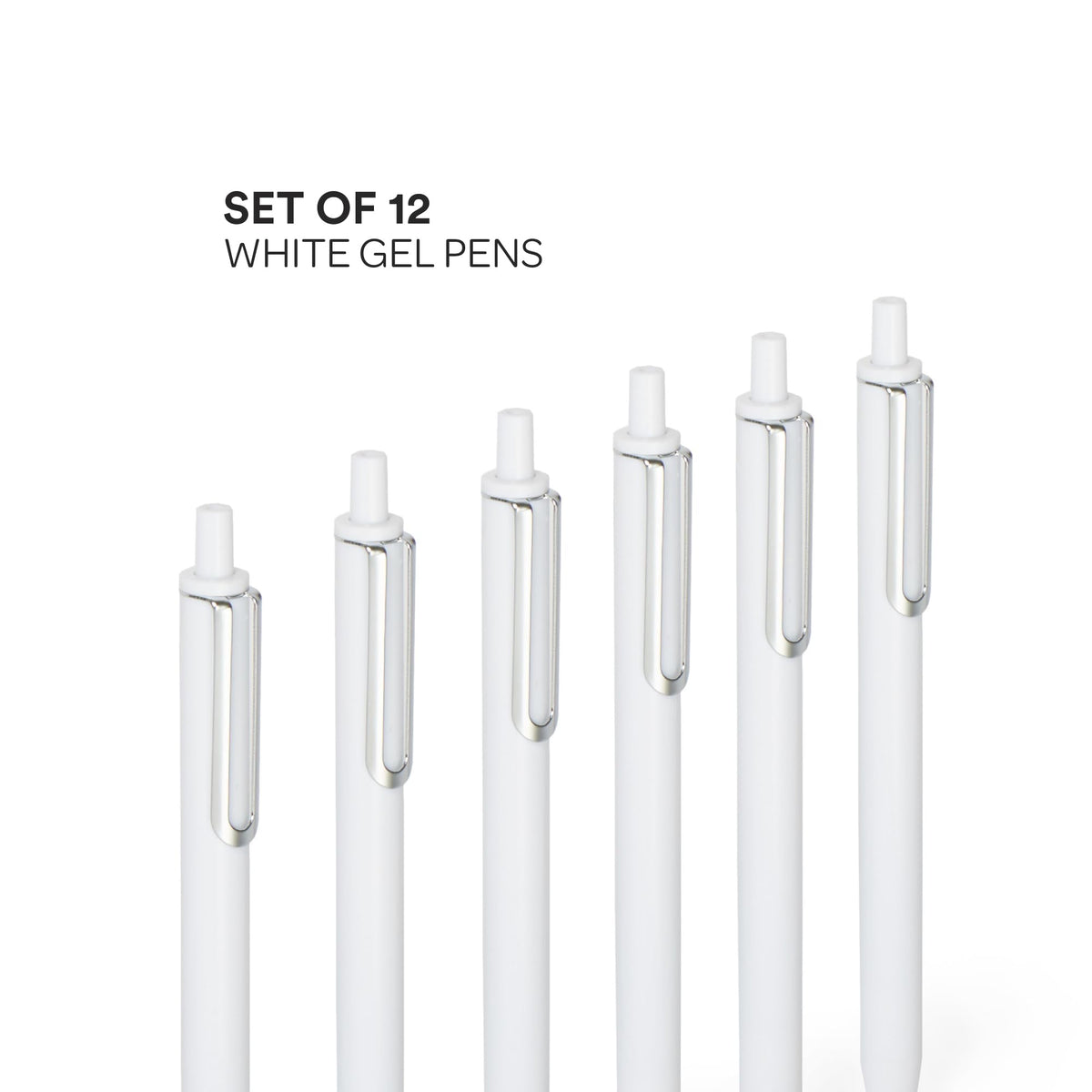 Poppin Stylish Retractable Gel Pens - Fine Point Pens with 0.7mm Tip, Smooth Writing Ink, Metal