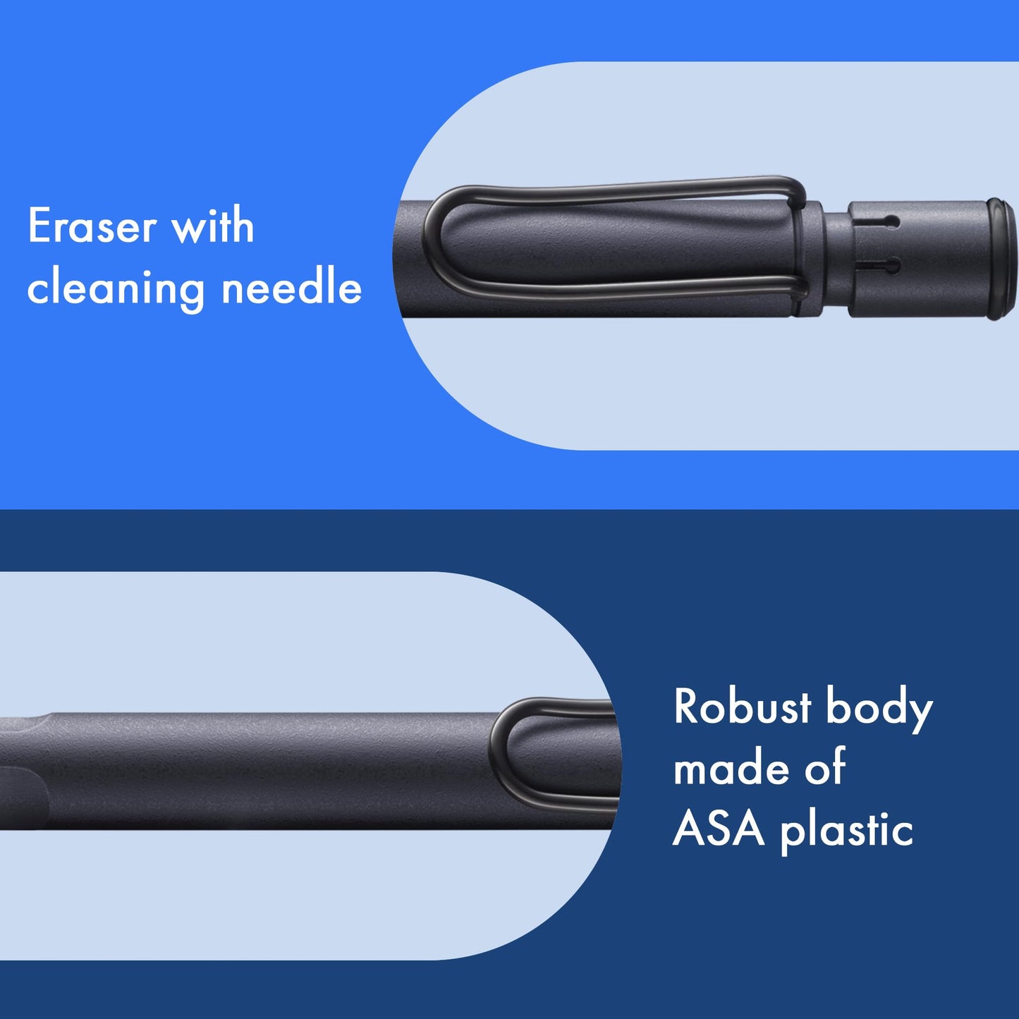 LAMY safari steel black - Mechanical Pencil with ergonomic grip & body made of robust ASA plastic