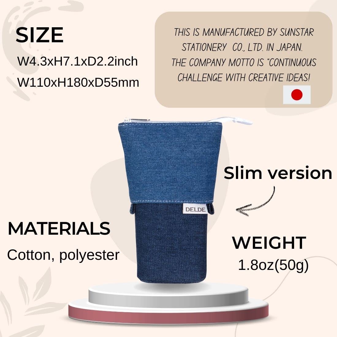 SUN-STAR Stationery Pen Case DELDE Denim Blue S1415891