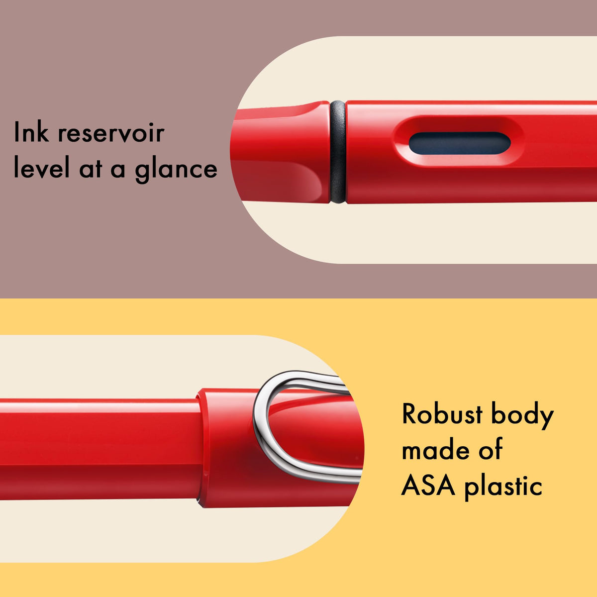 LAMY safari red - Fountain Pen with ergonomic grip & polished steel nib in size EF - ideal for any