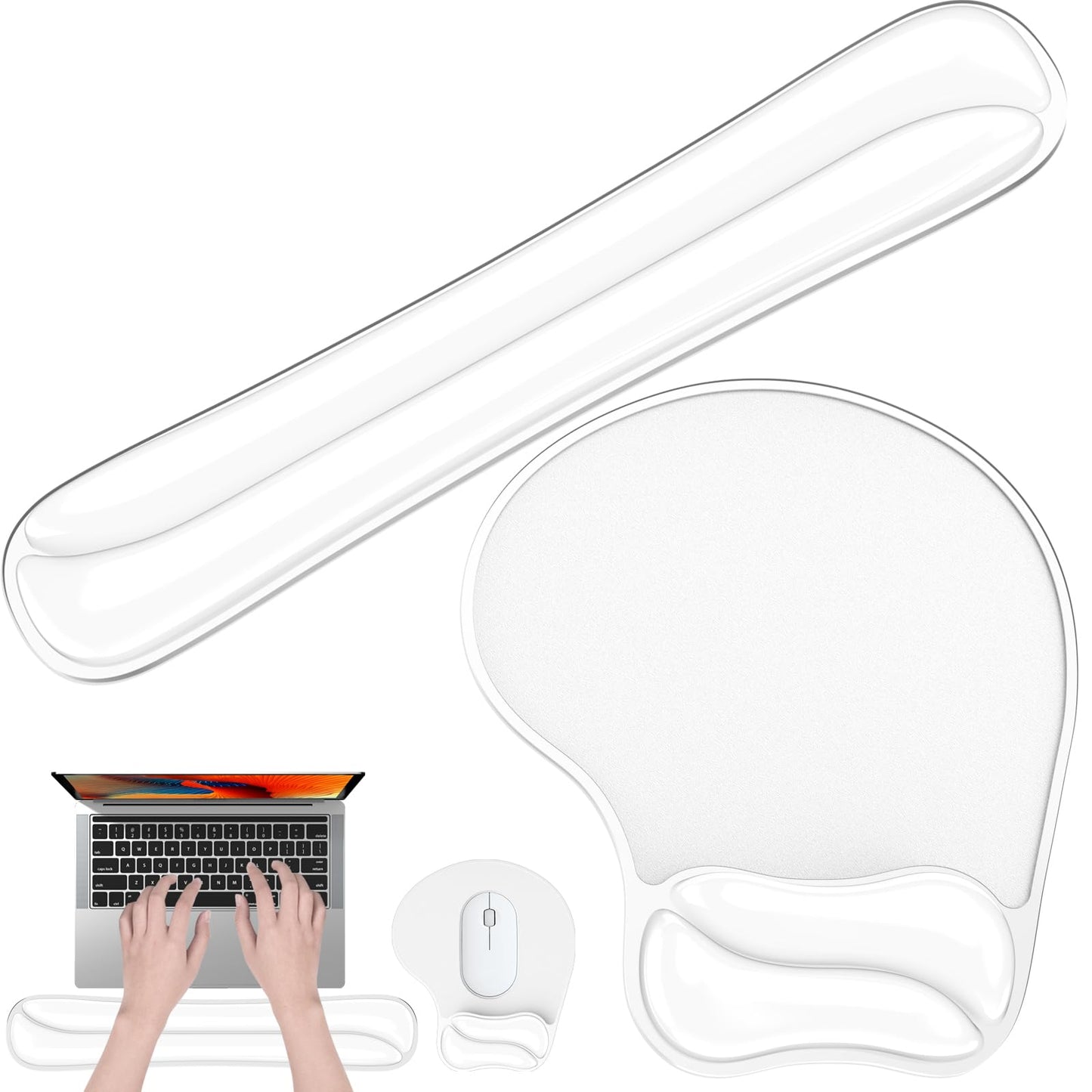 Laokiiy Gel Wrist Rest Mouse Pad Set, Ergonomic Support for Office Gaming