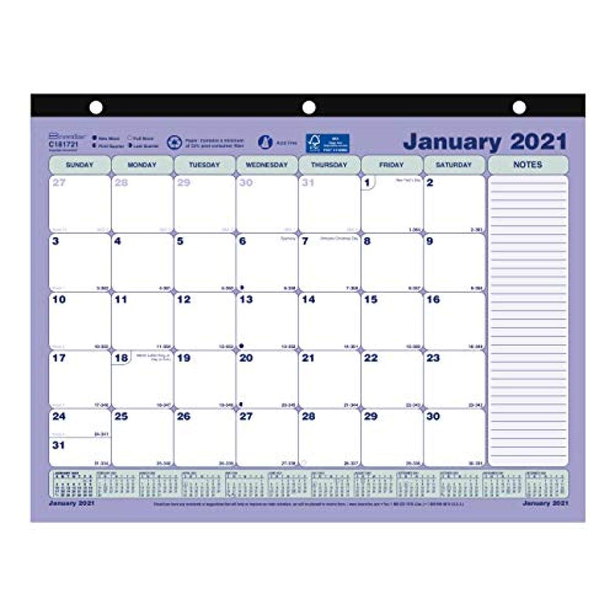 Brownline 2021 Monthly Desk Pad Calendar, 11 x 8.5 inches (C181721-21)