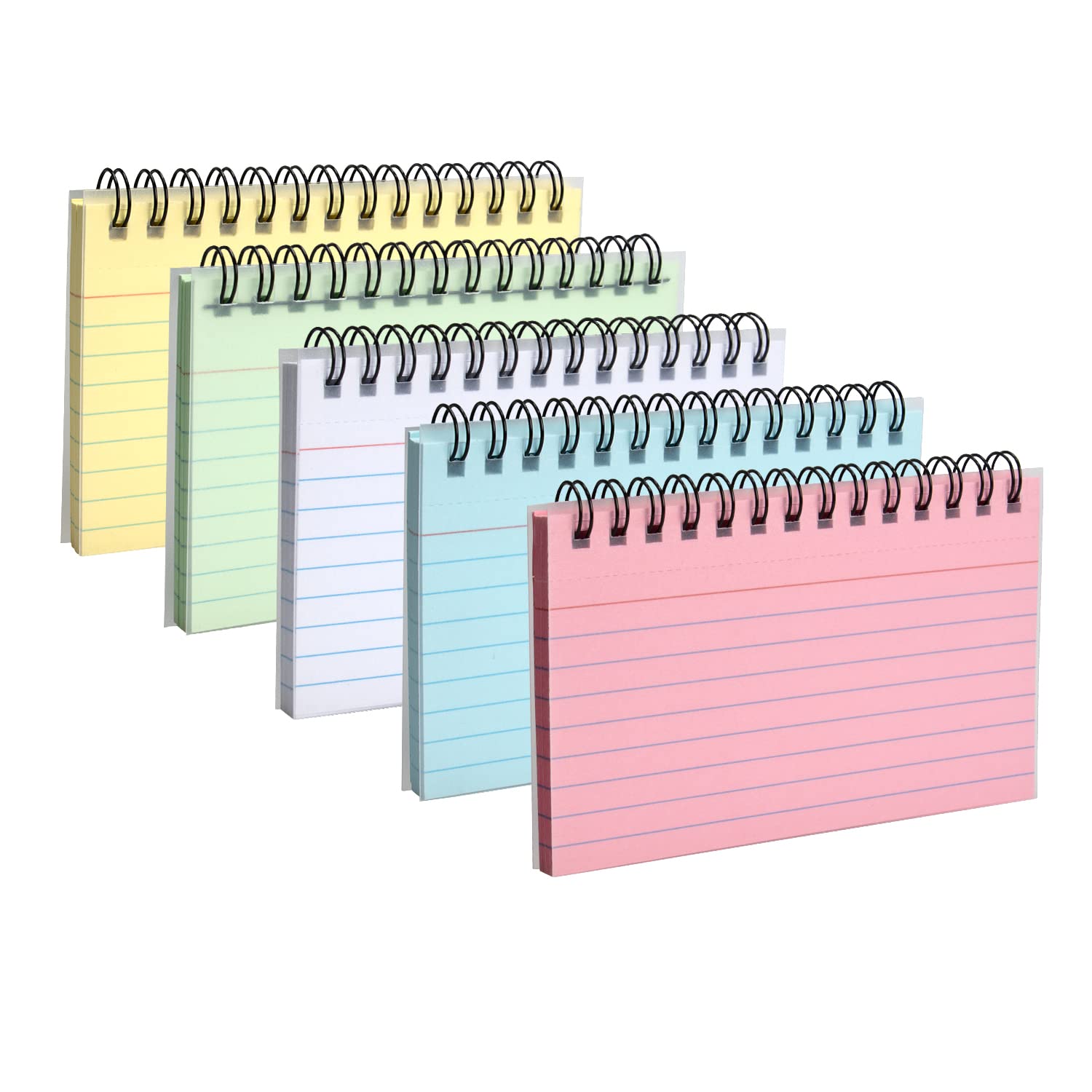 5 Packs Index Cards Record Cards Study Cards For Revision Note Cards With Ring Binder For Office