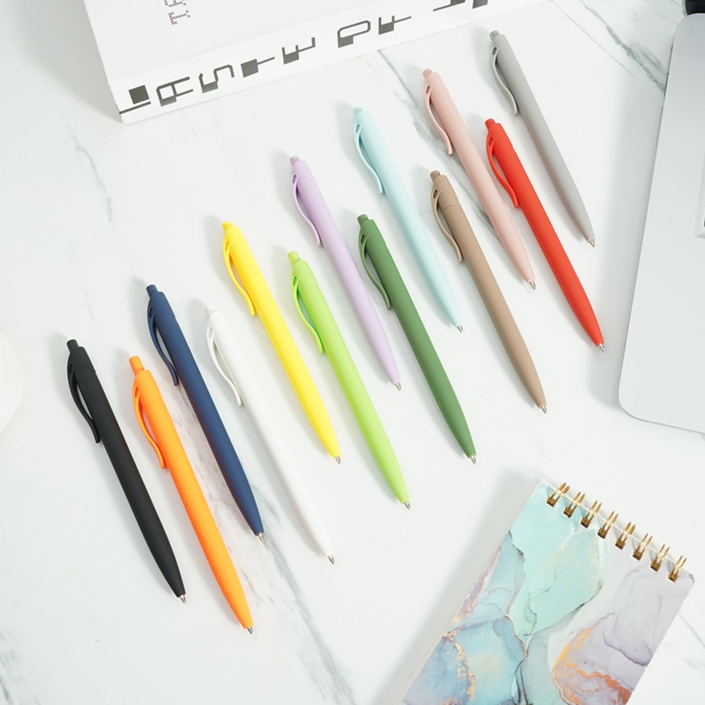 Wiaziert BallPoint Pens, 50 Pack (BLACK Ink),Bulk Pens, Yellow Barrel,Click Pens for Office Home