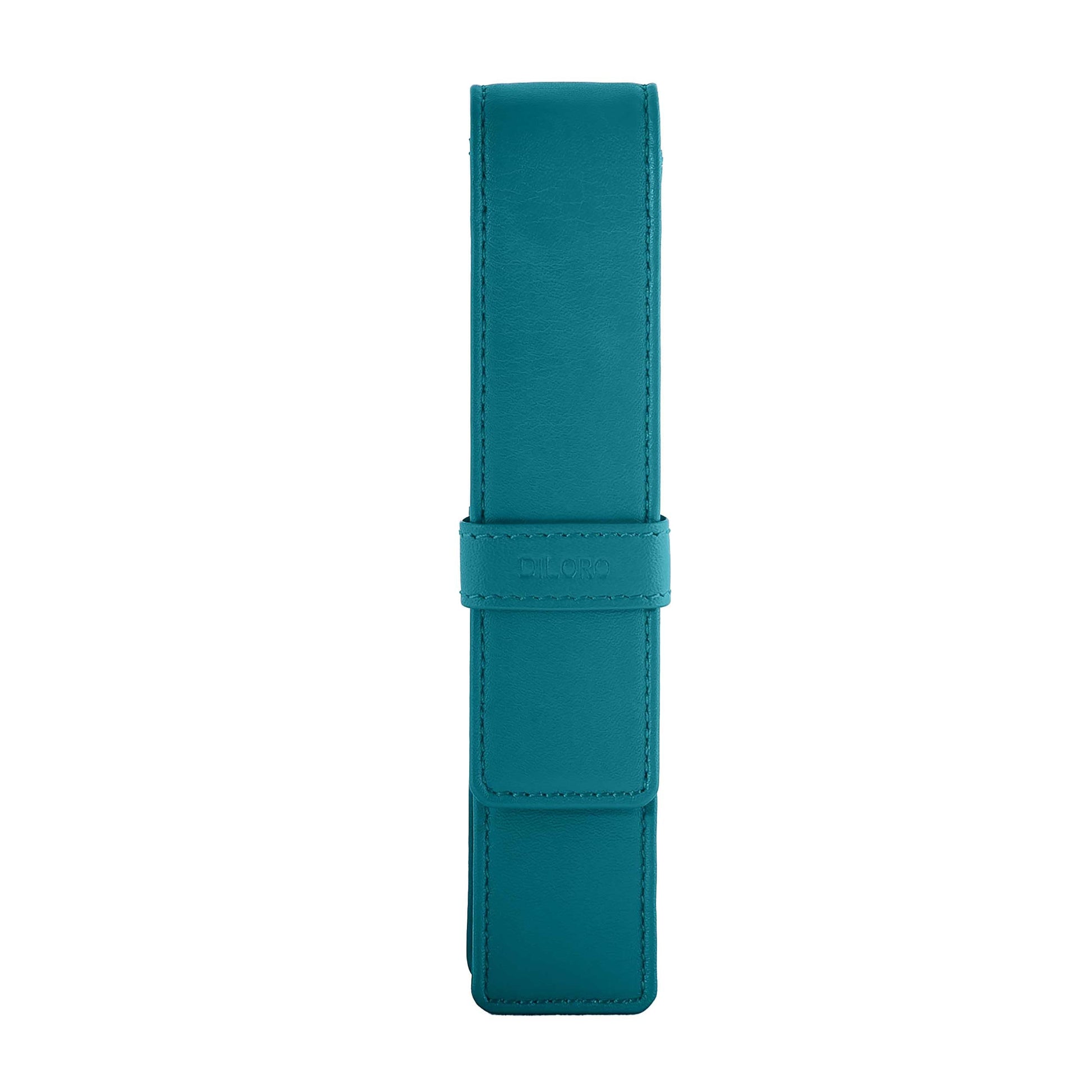 DiLoro Leather Single Pen Case Pencil Pouch Holder for One Fountain Ballpoint Rollerball Pen and