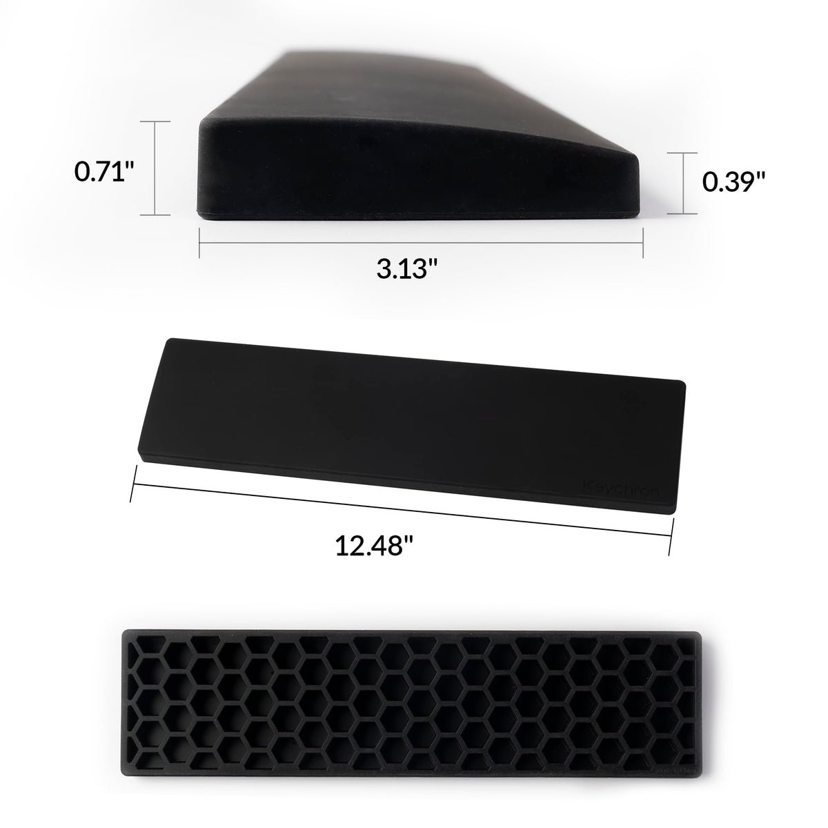 Keychron 12.48" Silicone Wrist Rest for 75% Compact Mechanical Keyboards, Ergonomic Palm Support