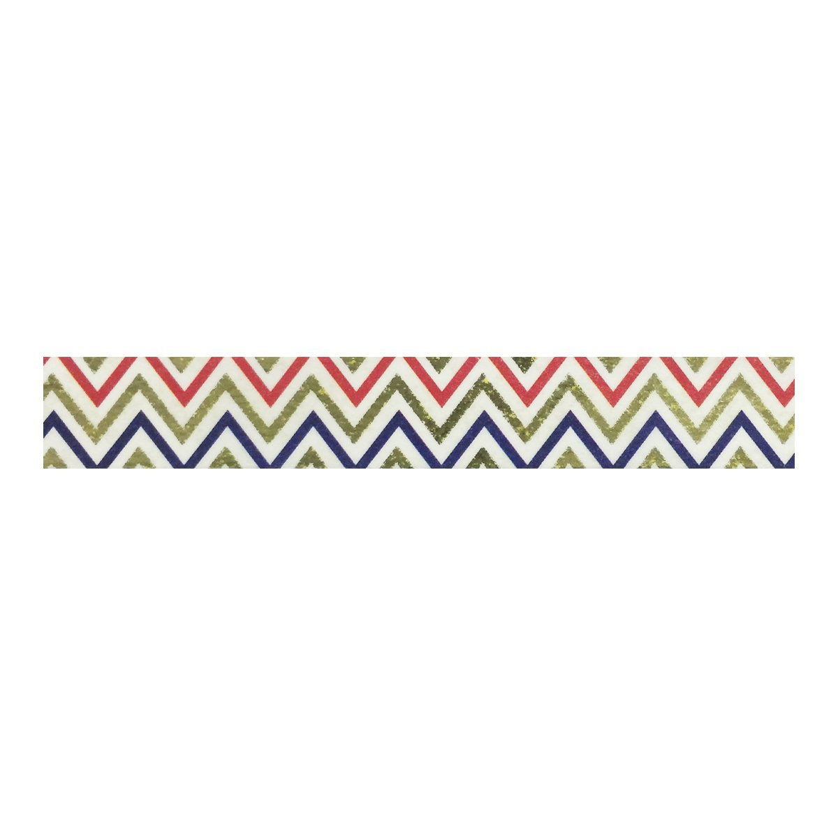Wrapables Colorful Washi Masking Tape, Red, Gold, and Blue Chevron