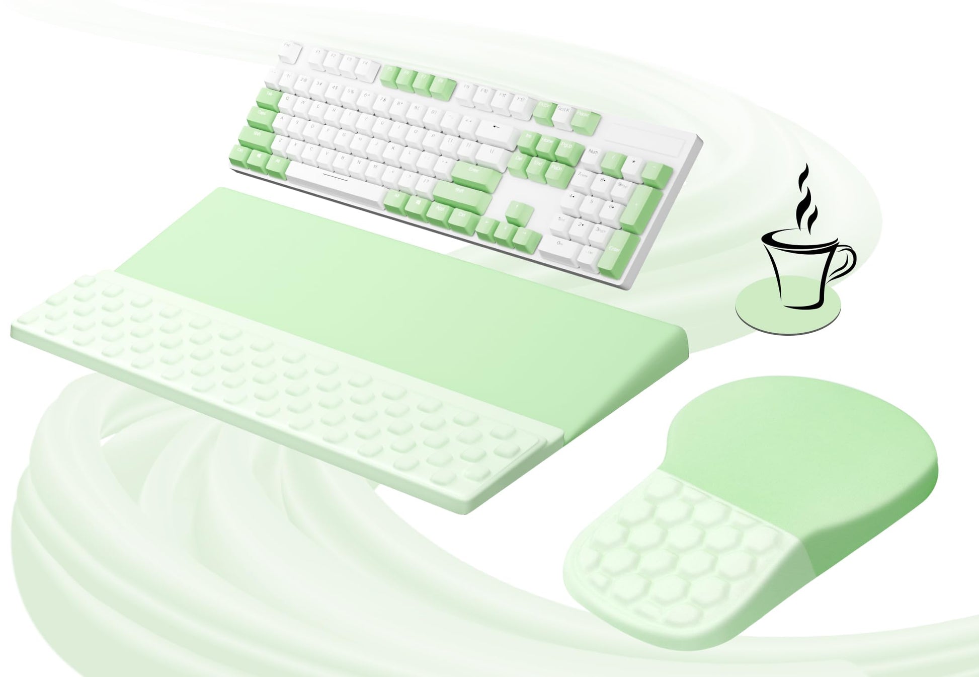 Ospelelf Ergonomic Mouse Pad and Keyboard Stand Wrist Rest Set, Memory Foam Comfort, Pain Relief