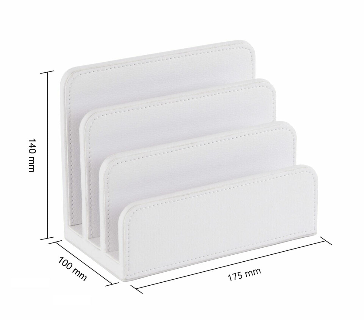 OSCO Faux Leather Mail Sorter & Envelope Organiser – Desk File Storage Stand with Display Slots
