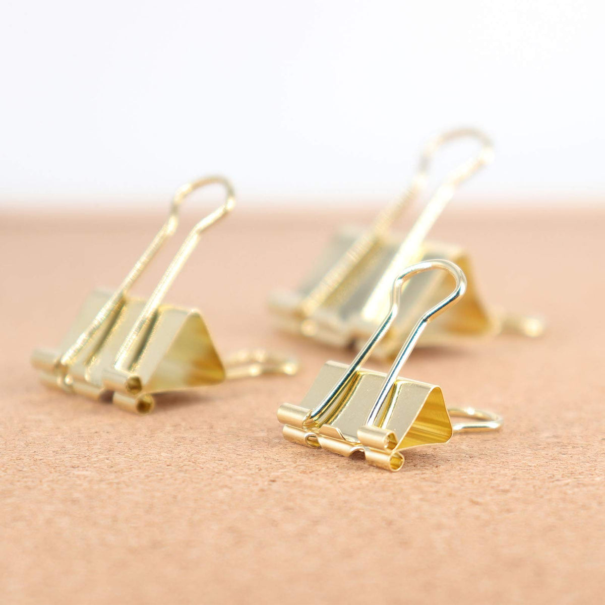 Gold Binder Clips Paper Clamps, Assorted Sizes Set (Small, Medium, Large) for Office School and