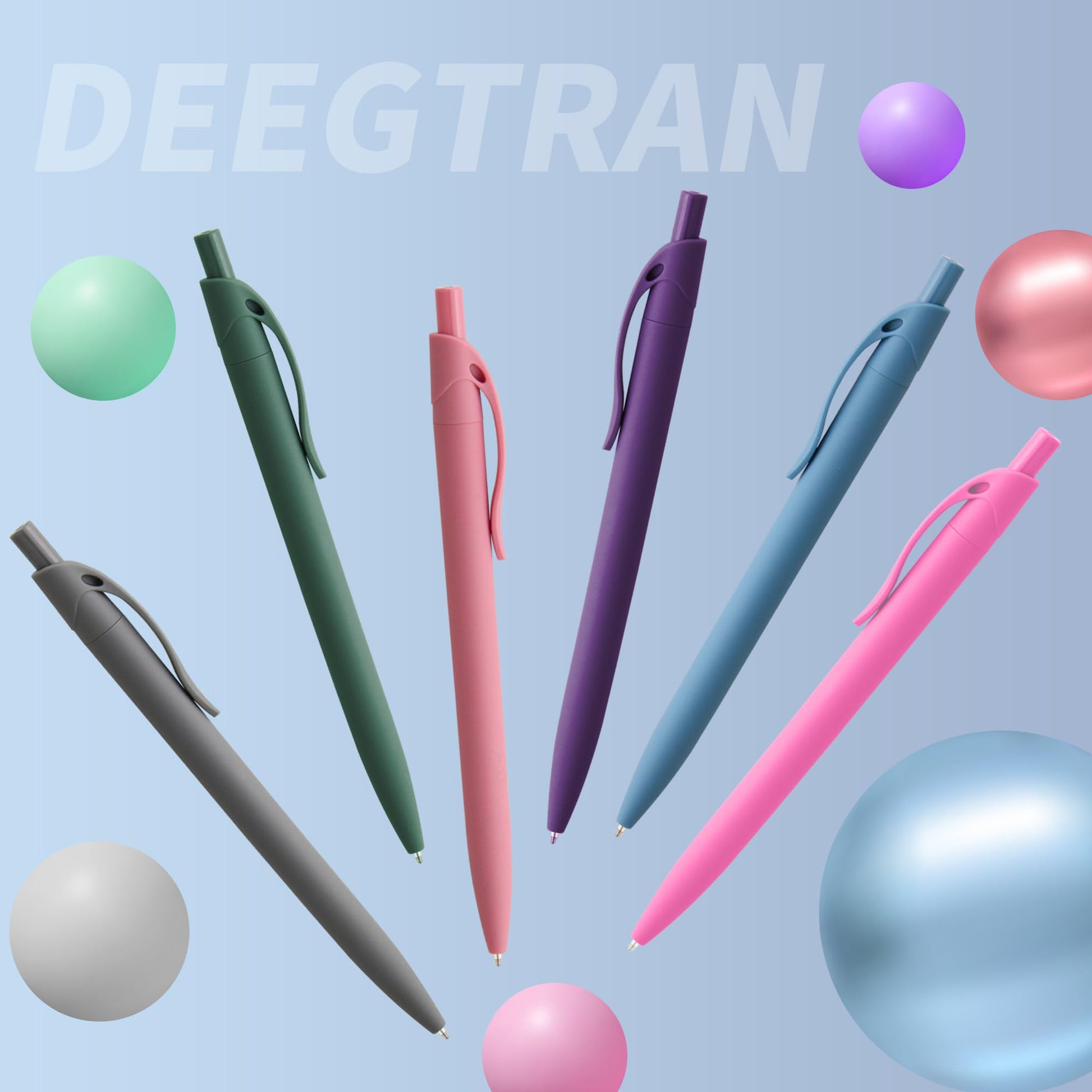 deegtran Pens Bulk, 50 Pack No Bleed Click Pens, Wholesale Retractable Ballpoint Pens, Pen Medium