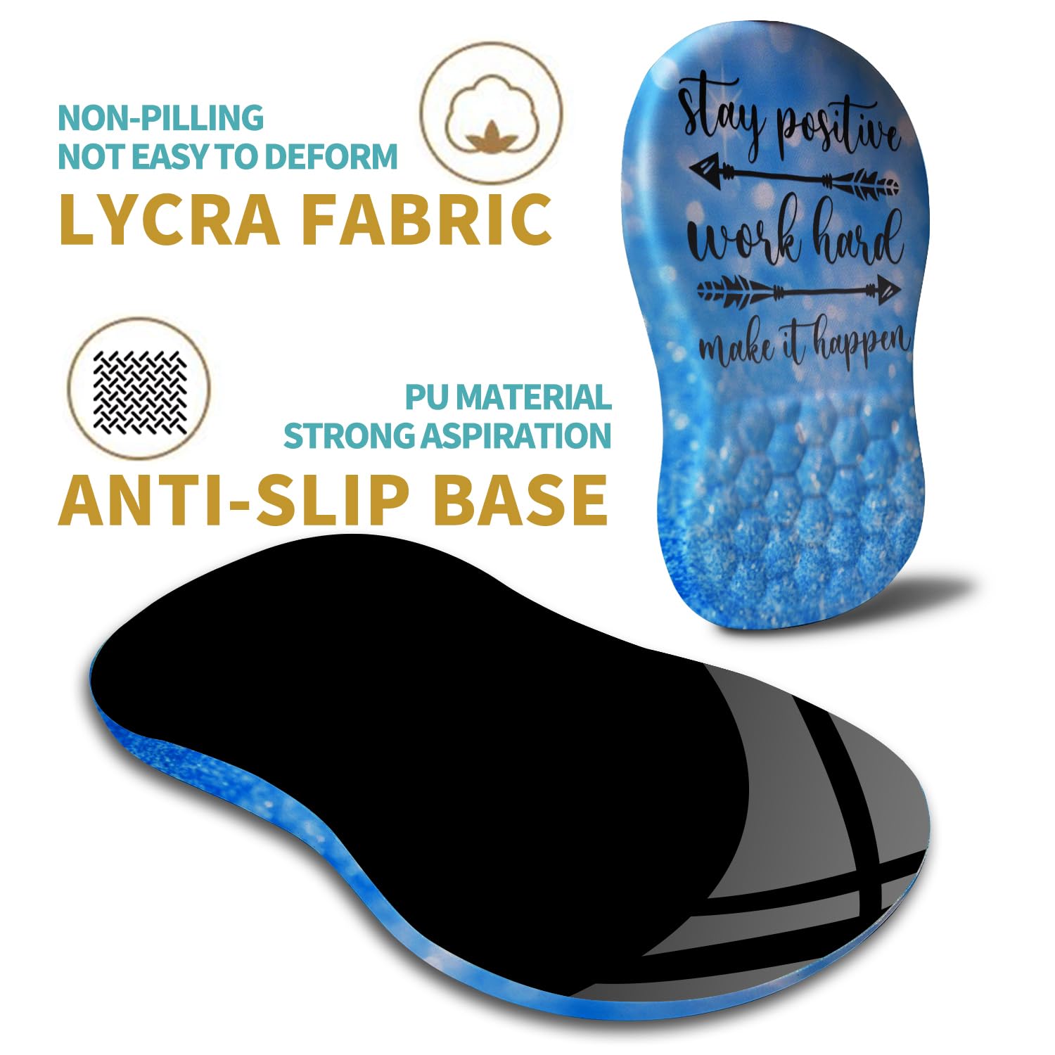 Hokafenle Ergonomic Mouse Pad Wrist Support with Massage Design, Wrist Rest Pain Relief Mousepad
