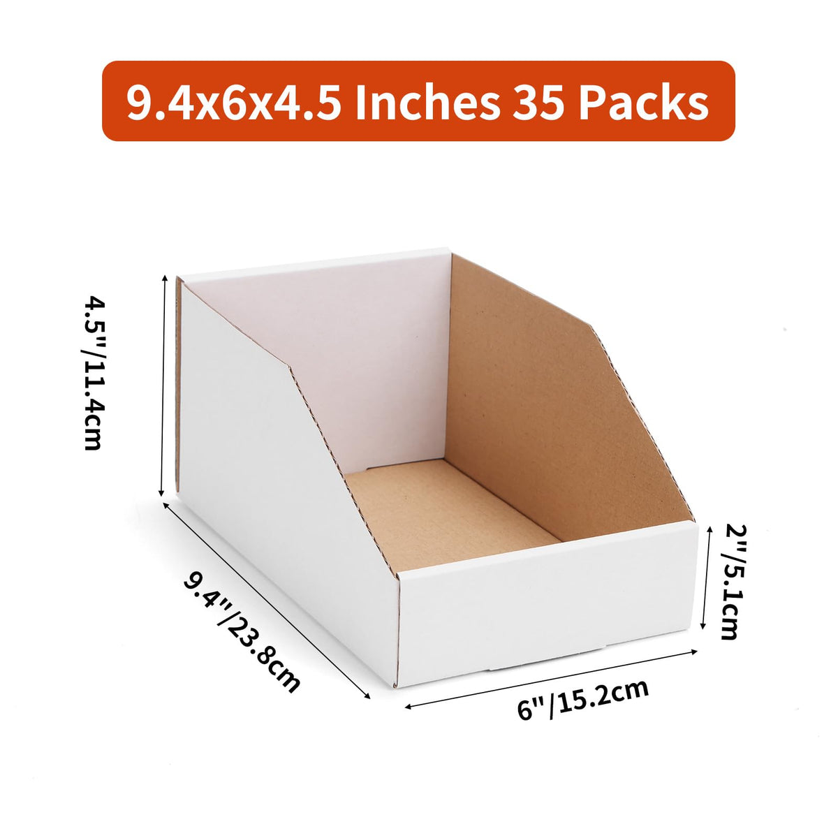 ZBEIVAN Cardboard Storage Bins Boxes 35 Packs 9.4x6x4.5 Inches, Easy Assembly Pantry Organizer Bins