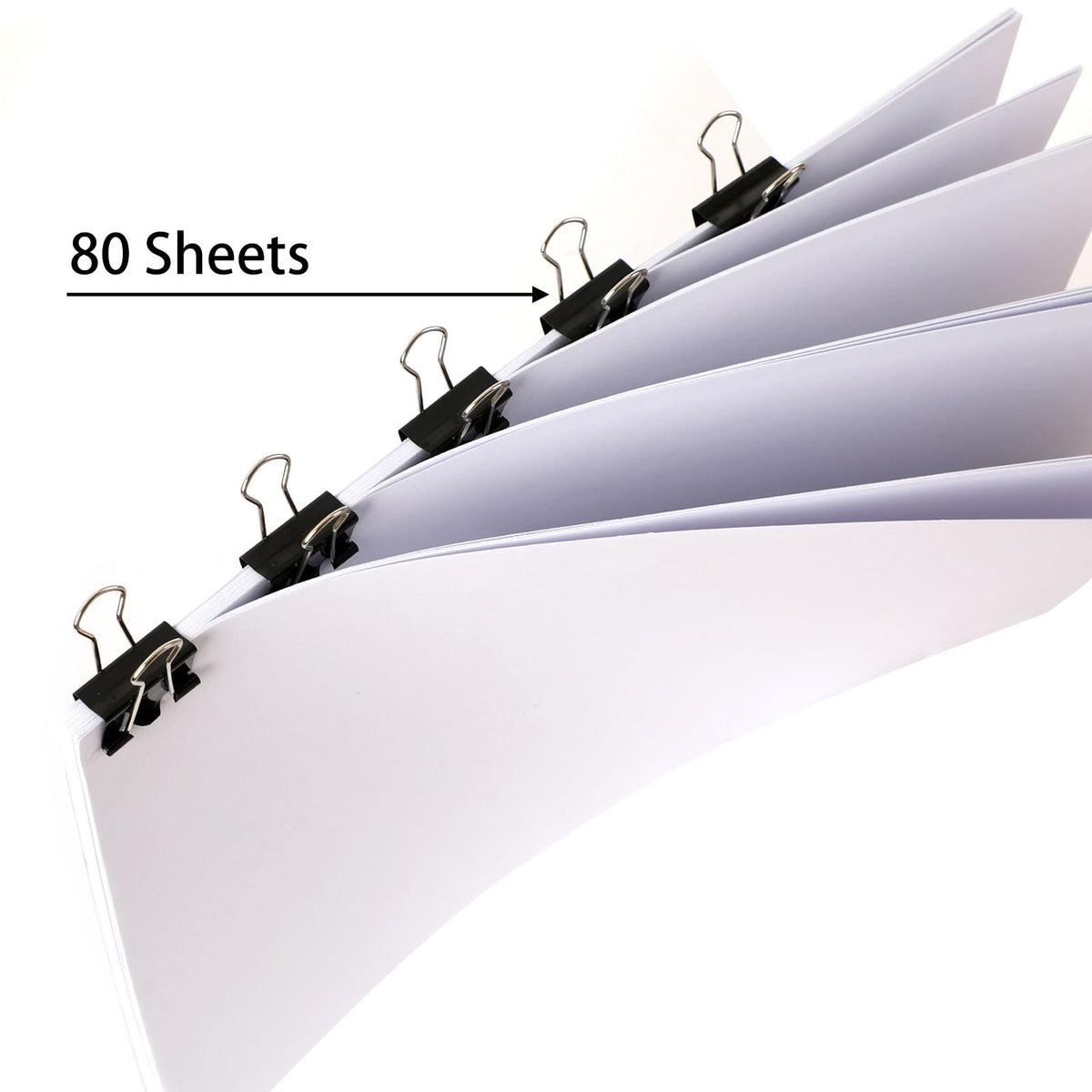 SANNIX 42 PCS Binder Clips, 1 inch 25mm Binder Clips Black Paper Clamps Medium Size for Office Home