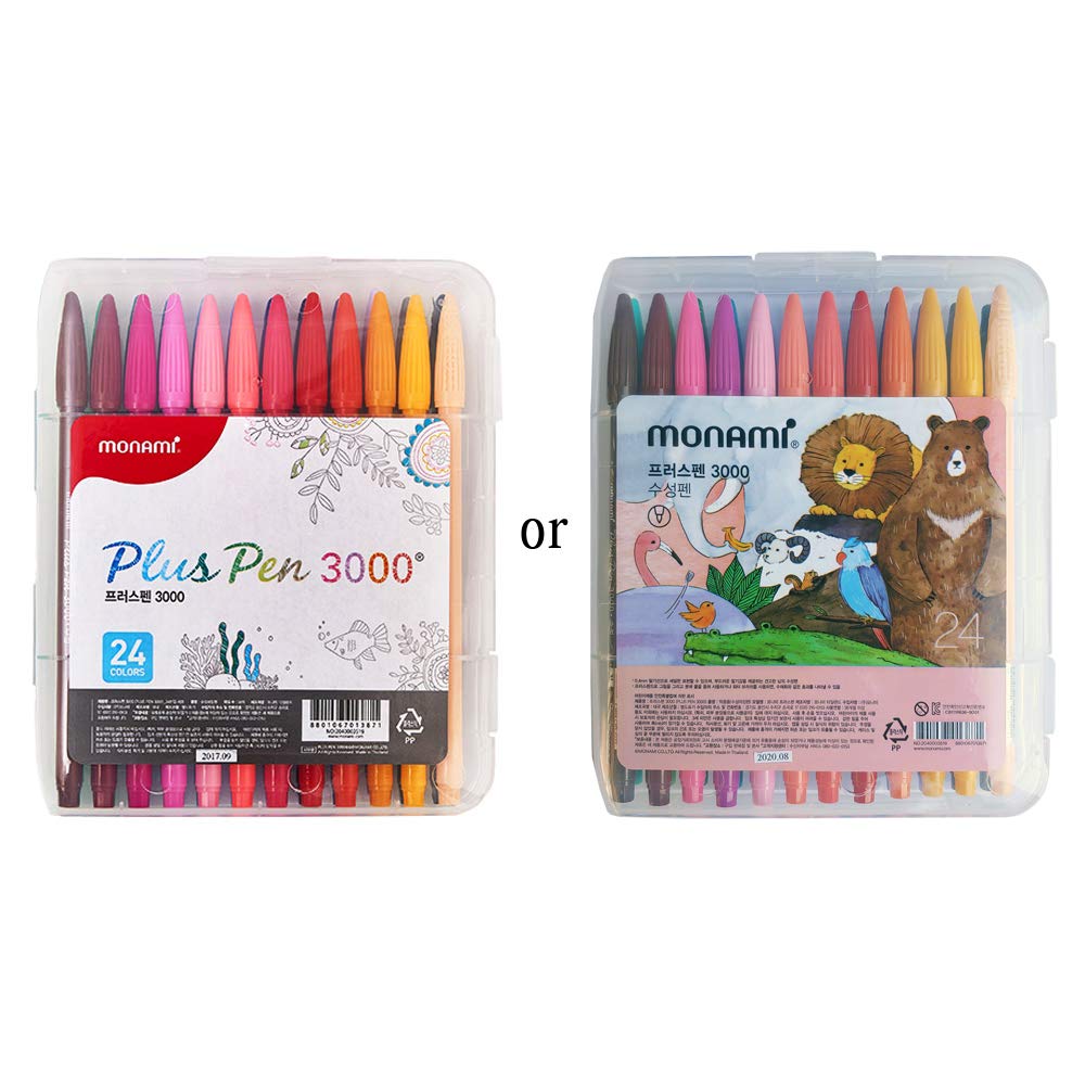 MONAMI Plus Pen 3000 Felt Tip Pens, Fine Point (0.4mm), Coloring/Drawing/Journaling, Assorted
