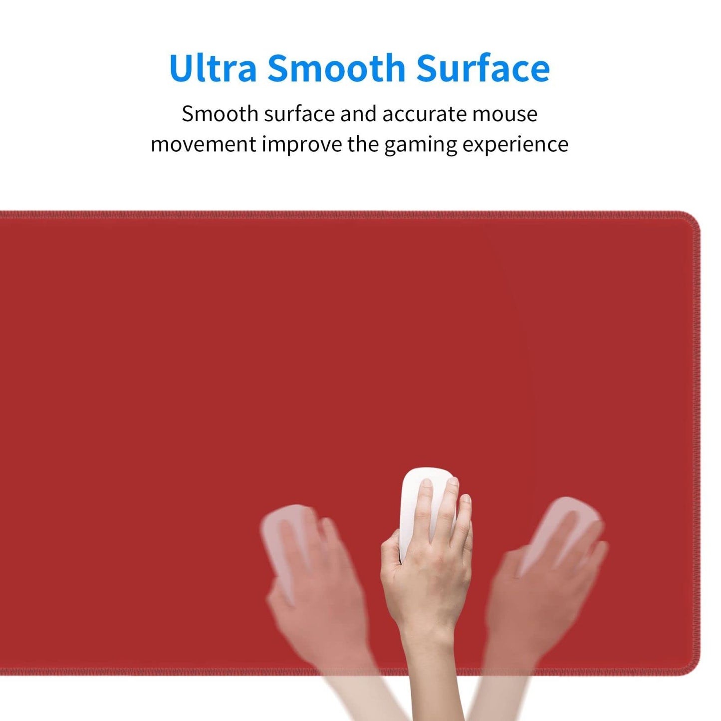 Red Mouse Pad Extended Large Gaming Mousepad XL Big Long Oversized Desk Mat Stitched Edges 31.5 X
