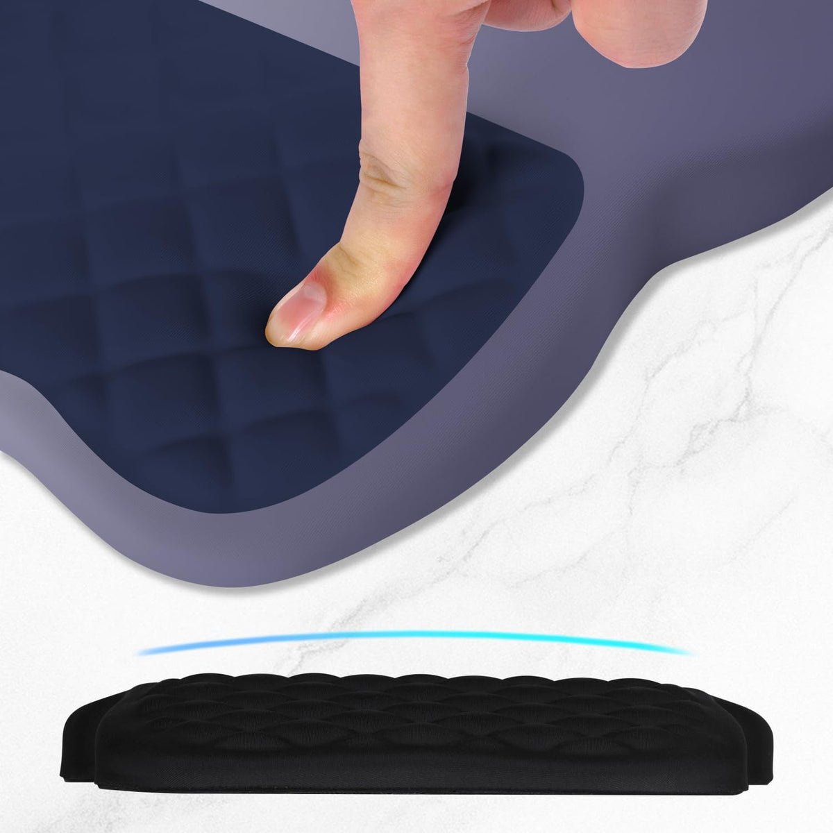 ITNRSIIET Ergonomic Mouse Pad Wrist Support with Memory Foam Massage Bulge & Non-Slip PU Base