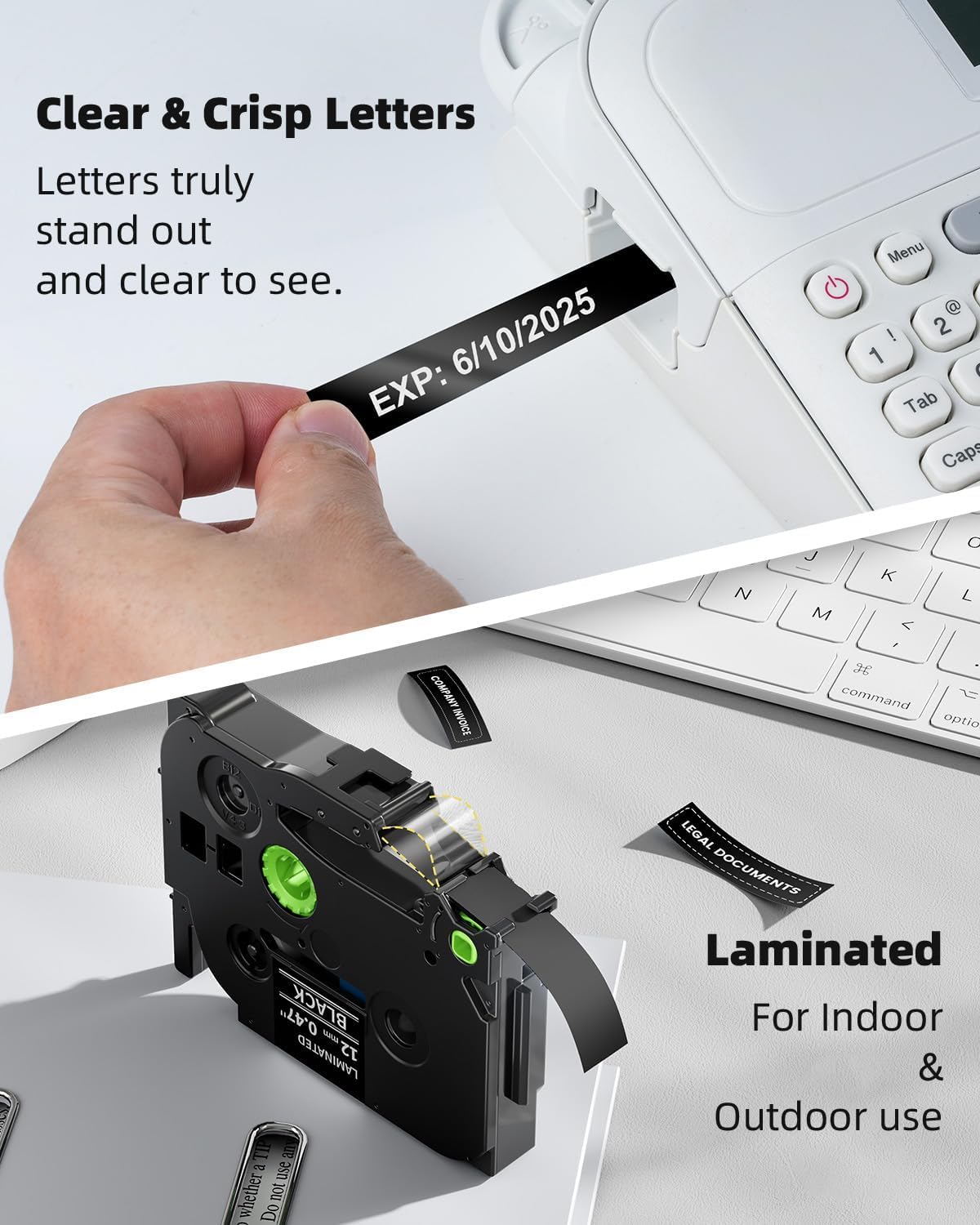 TZe-335 TZe335 TZe Label Tape Compatible for Brother Label Maker Tape Black