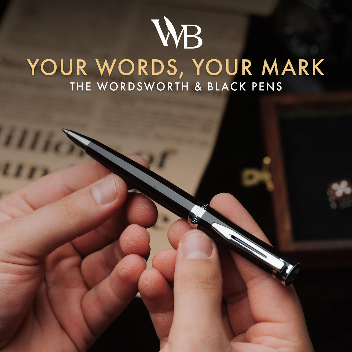 Wordsworth & Black Luxury Refillable Ballpoint Pen Set for Writing, Black