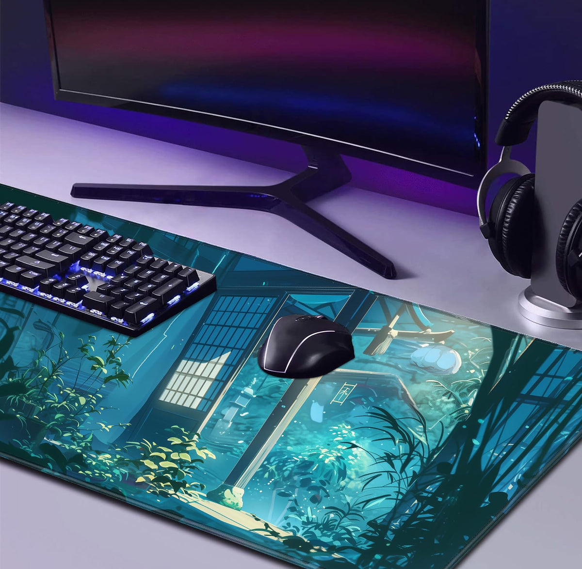 Tropical Plants XL Extended Gaming Keyboard Pad Computer Non Slip Mouse Pad