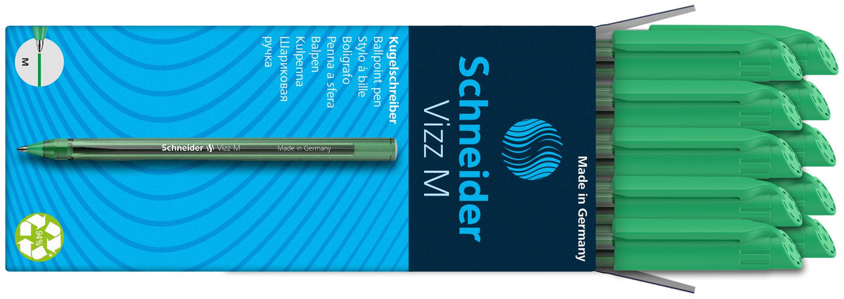 Schneider Vizz 102204 Ballpoint Pen for Easy and Quick Writing - Colour Ink Barrel - Medium Line