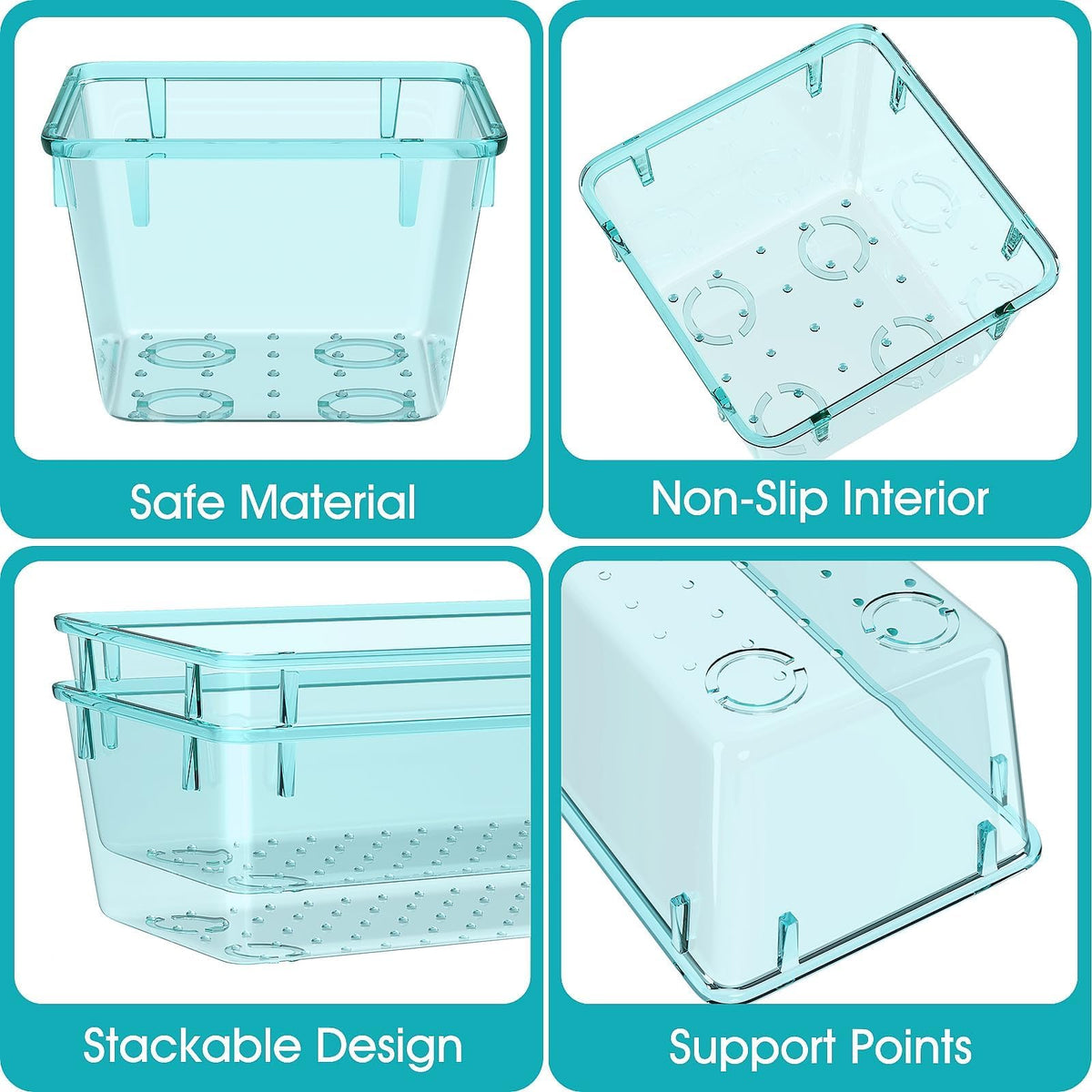 23 PCS Plastic Drawer Organizers Set, 4 Size Desk Drawer Organizer Trays