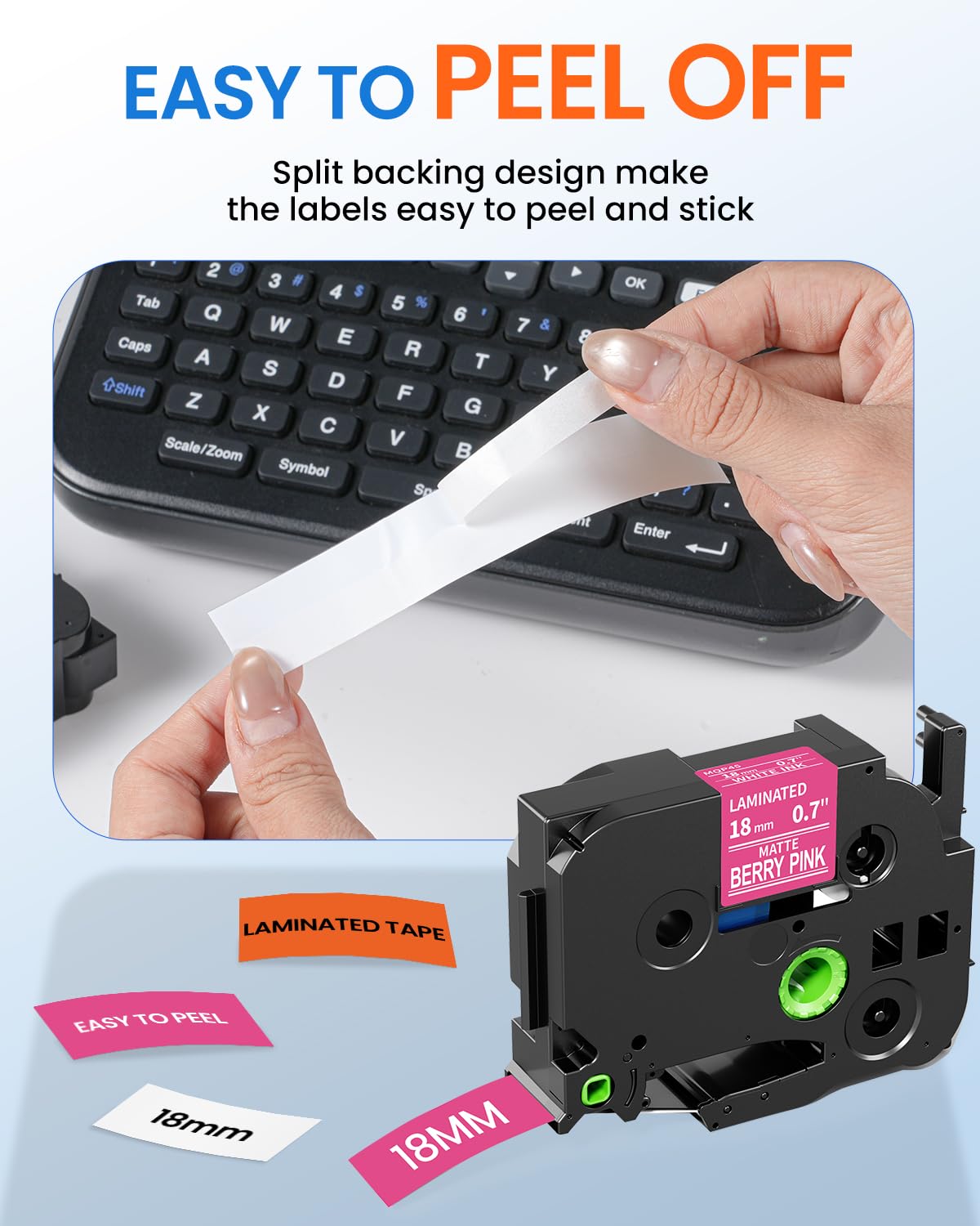 18mm TZe TZ Label Maker Tape Replacement for Brother P Touch Label Colored