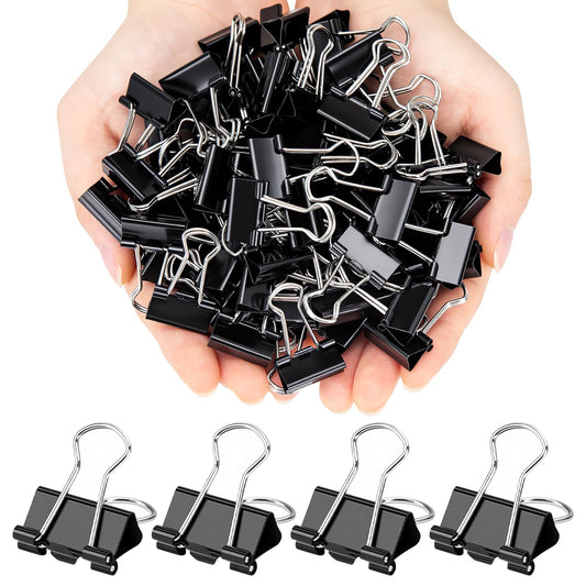OWLKELA 140 Pcs Binder Clips, 0.75 Inch, Black