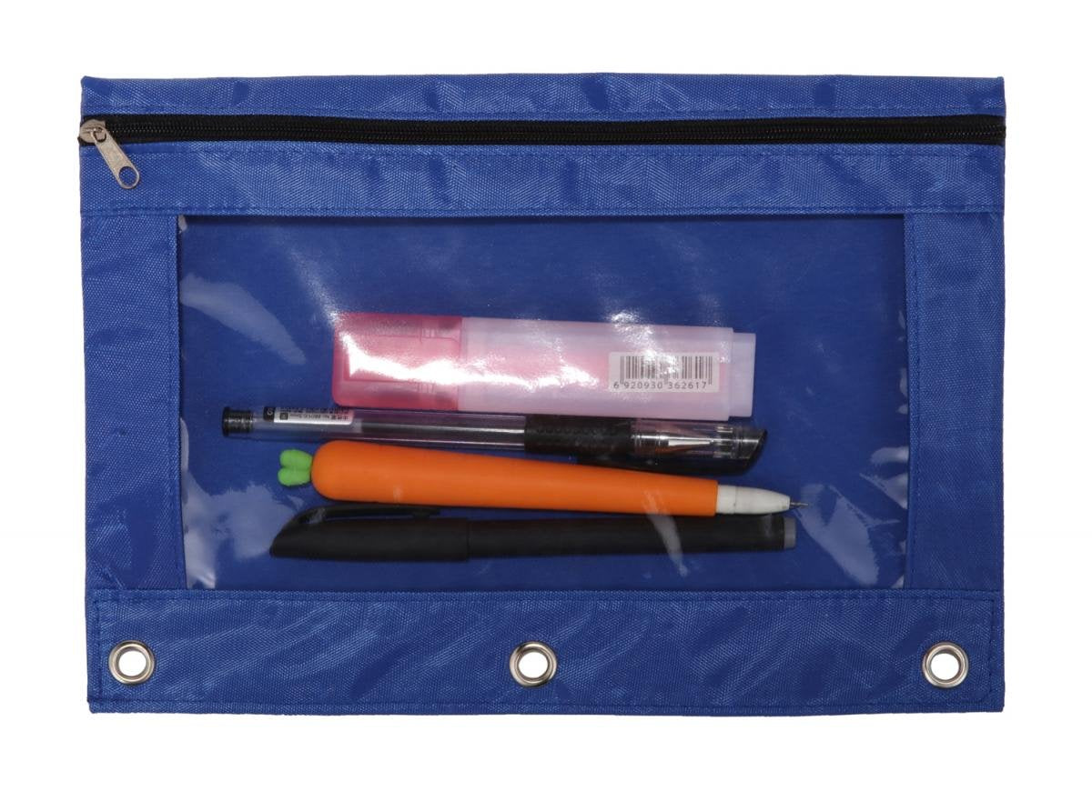Wodison 24 Packs 3 Ring Binder Pen Pencil Case Pouch Bulk Set Stationery Bag for School Class