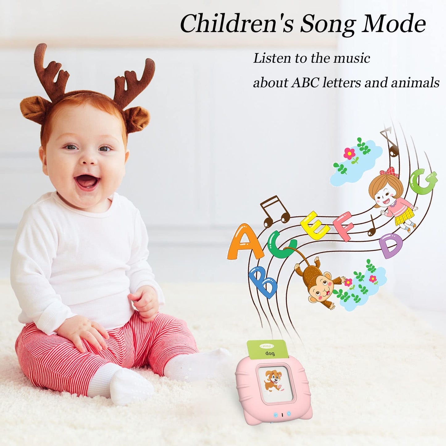 Startcan Spanish & English Talking Flash Cards for Toddlers 1 2 3 4 5 6, Audible Toys for Kids to