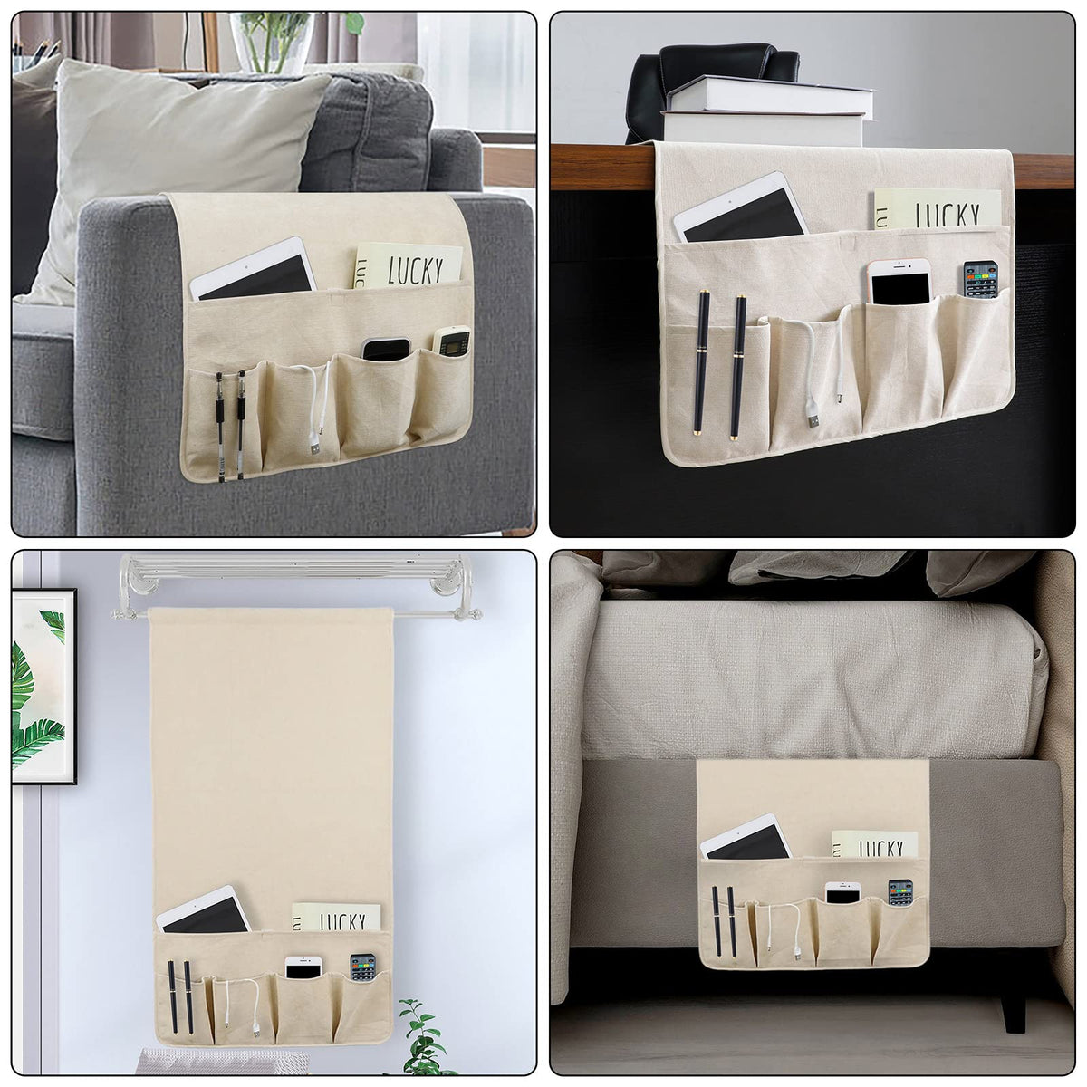 Remote Control Holders for Armchairs, Couch Caddy, Featuring Non-Slip Bases