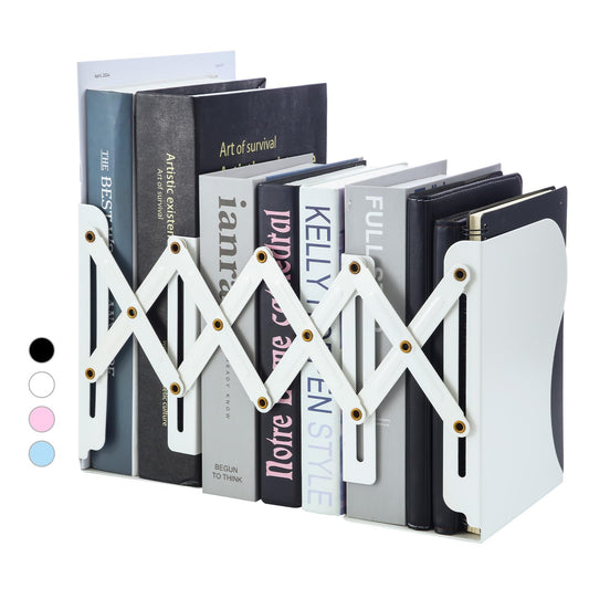 M&G Adjustable Bookends Book Ends for Shelves, Metal Bookend for Heavy Books, Desk Magazine File