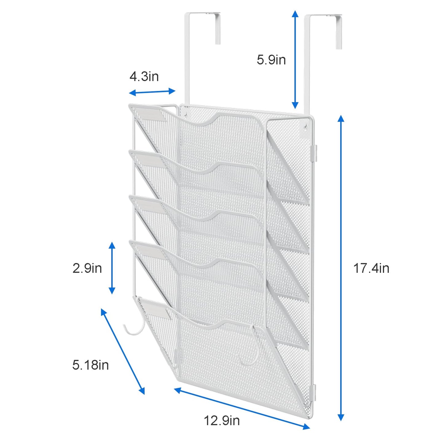BOHDK Wall File Organizer, Hanging File Folder Organizer, Vertical Mesh Metal Door/Wall Mount