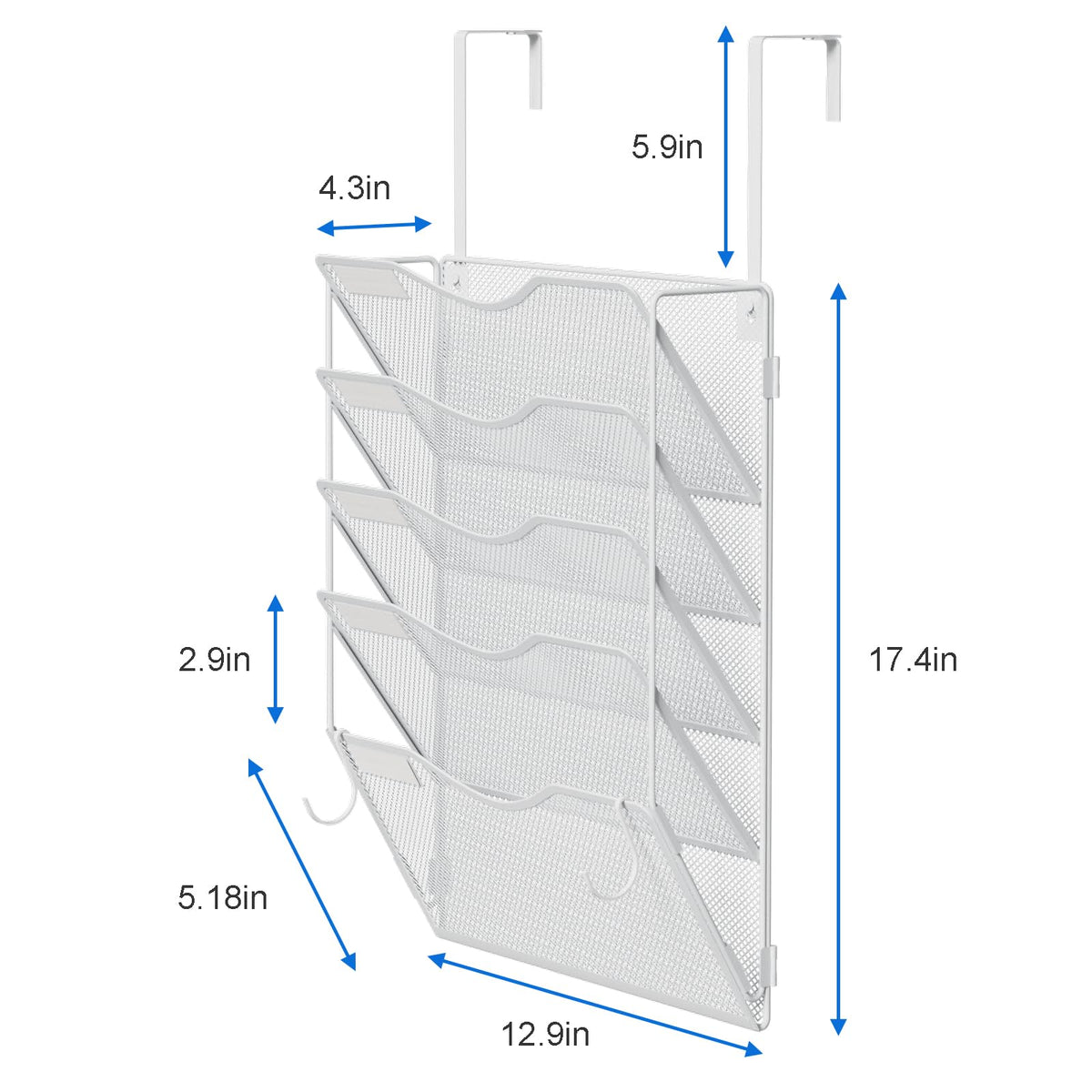 BOHDK Wall File Organizer, Hanging File Folder Organizer, Vertical Mesh Metal Door/Wall Mount