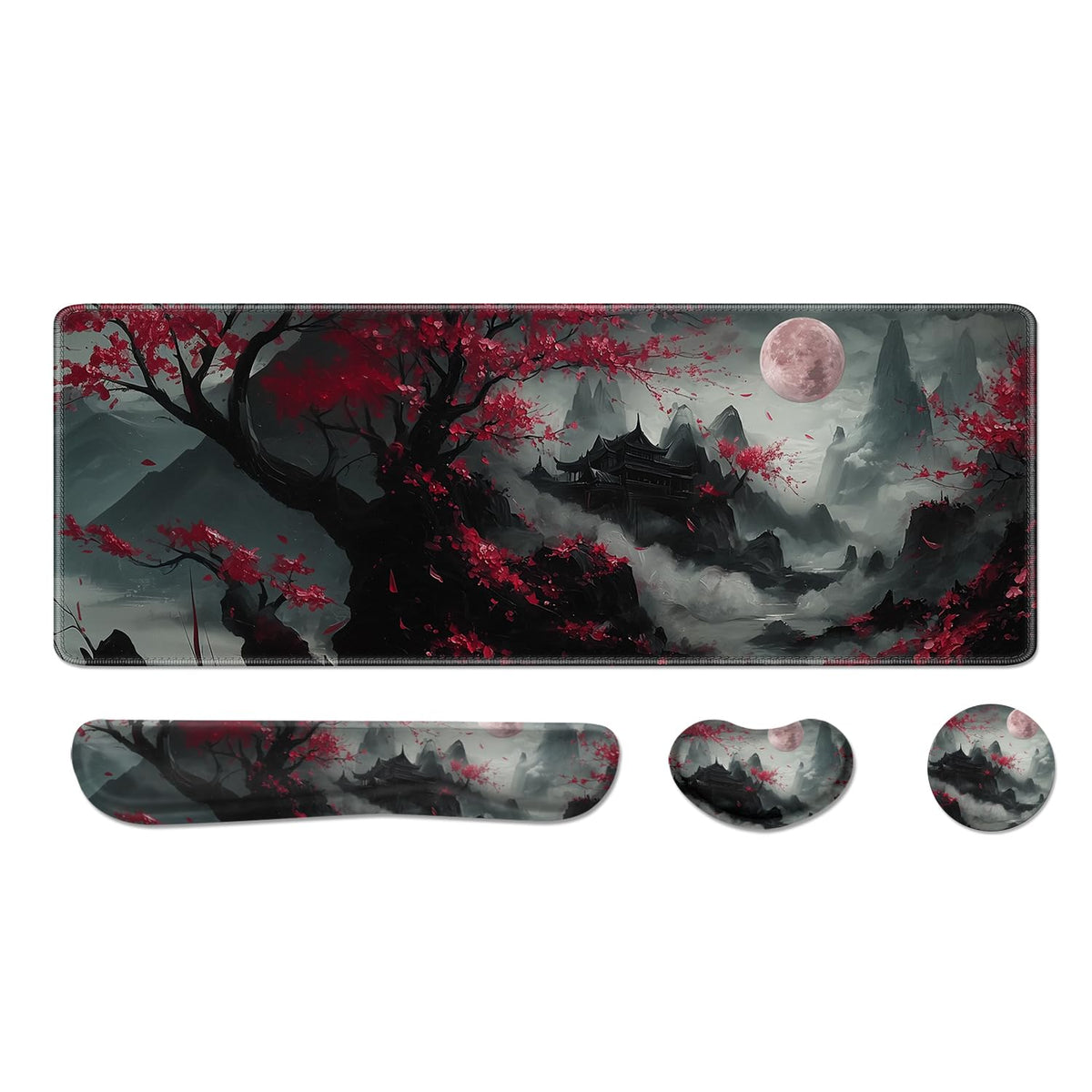 Desk Pad and Keyboard Wrist Rest,Janpense Large Mouse Pad + Keyboard Pad+Mouse Wrist Support
