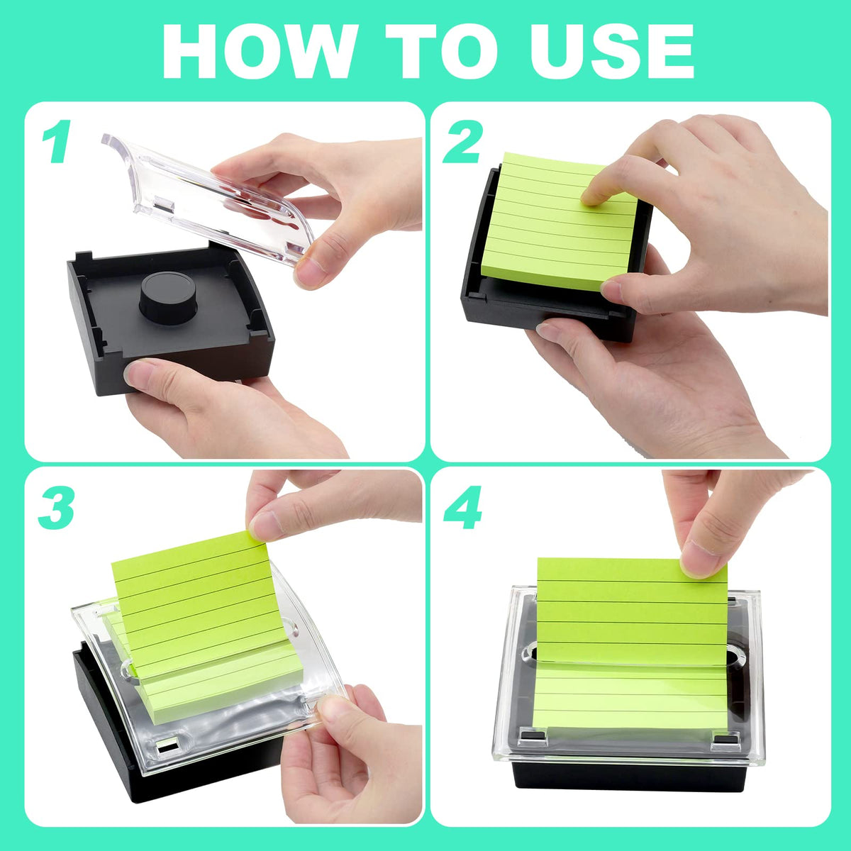 Pop Up Sticky Note Dispenser Sticky Note Holder Pop Up Note Dispenser Transparent Top for 3 x 3