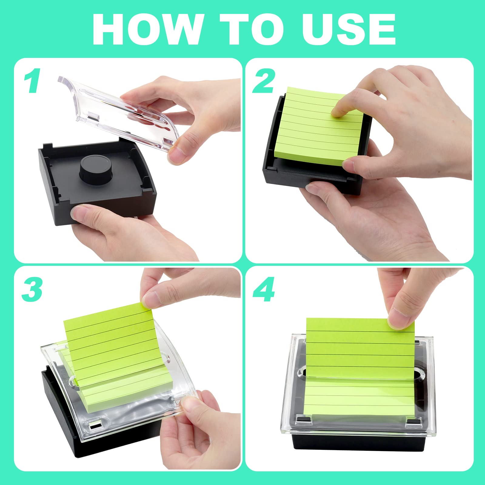 Pop Up Sticky Note Dispenser Sticky Note Holder Pop Up Note Dispenser Transparent Top for 3 x 3