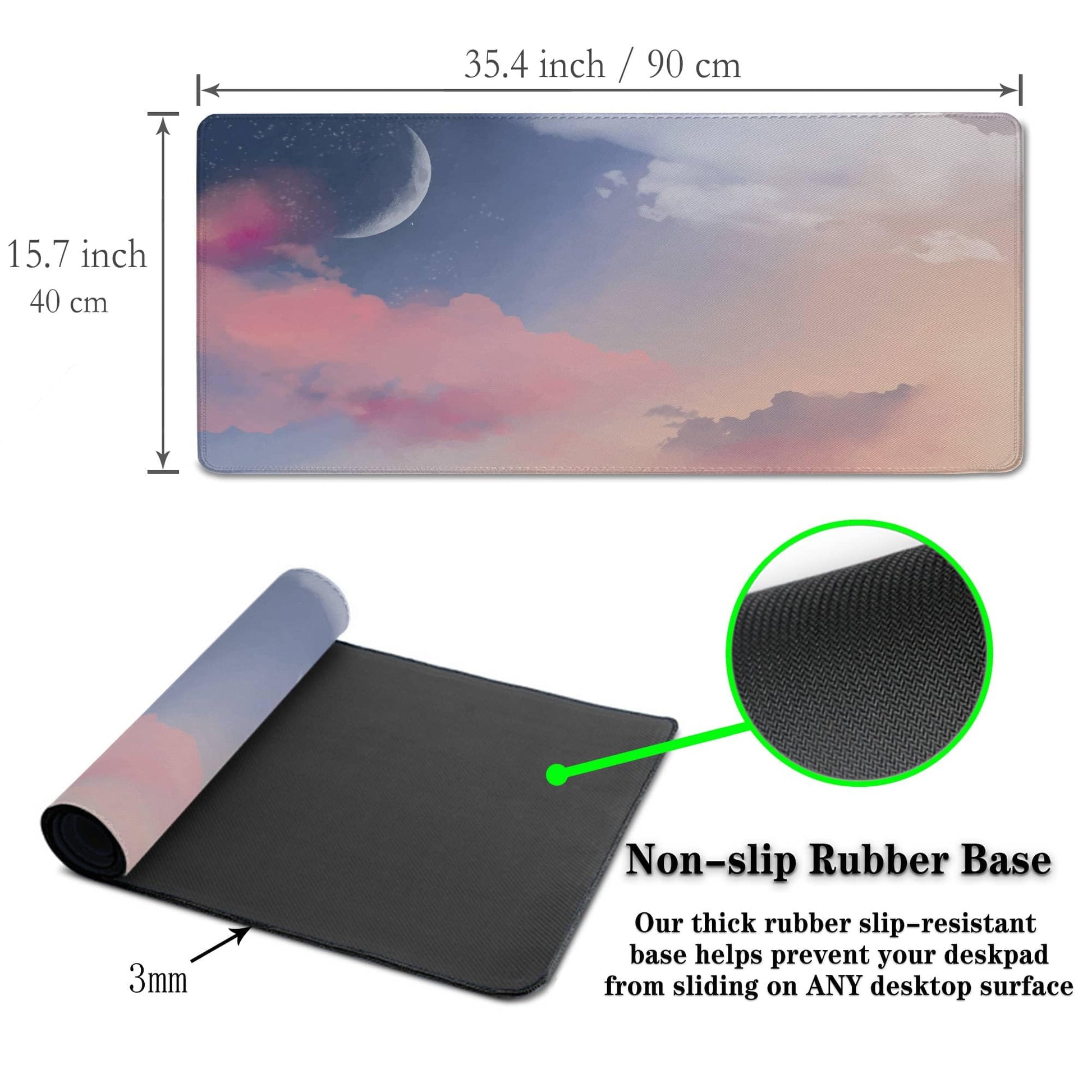 Samgula Big Mouse Pad Pink Desk Decor for Girls, Gaming Mouse Pads Desk Pad for Woman Keyboard