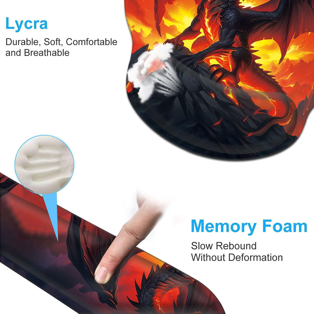 Keyboard Wrist Rest and Mouse Pad Wrist Support Set with Coasters,Ergonomic Gaming Mousepad for
