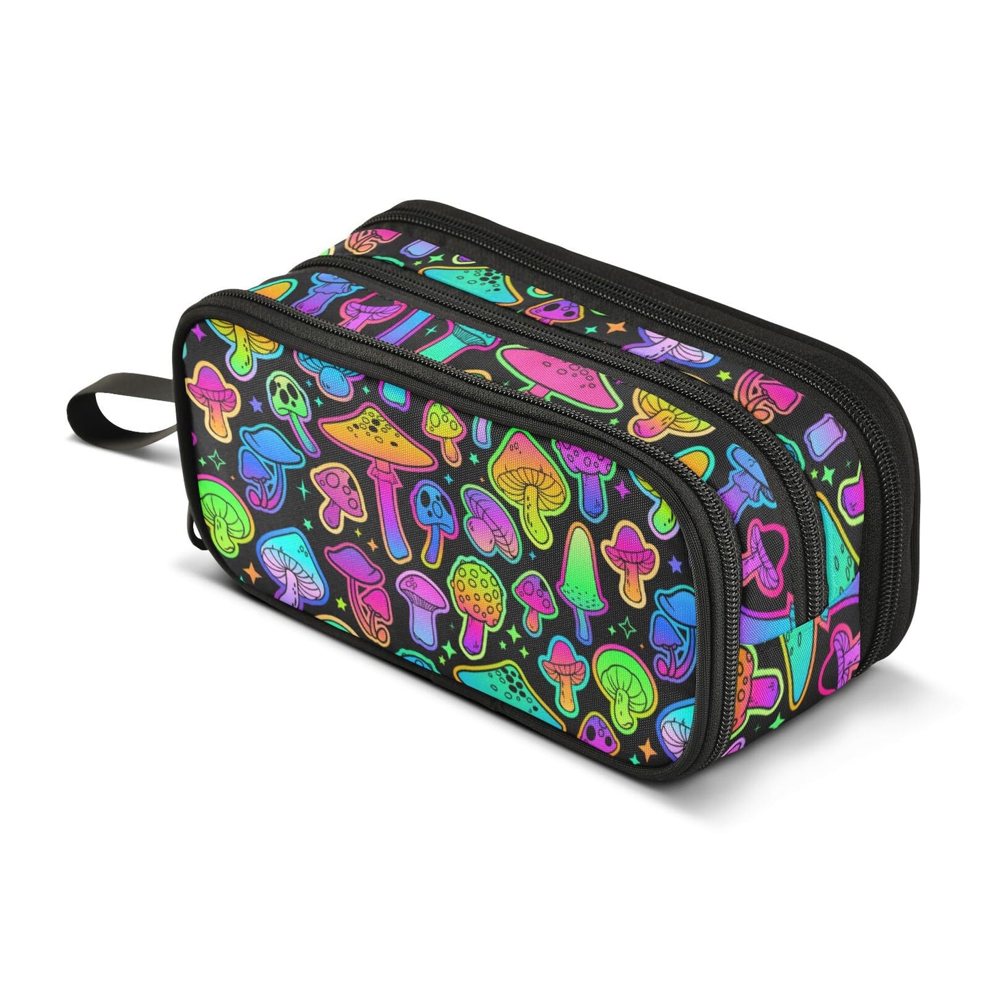 Sletend Pencil Case Mushroom Colorful 3 Compartments Pencil Pouch
