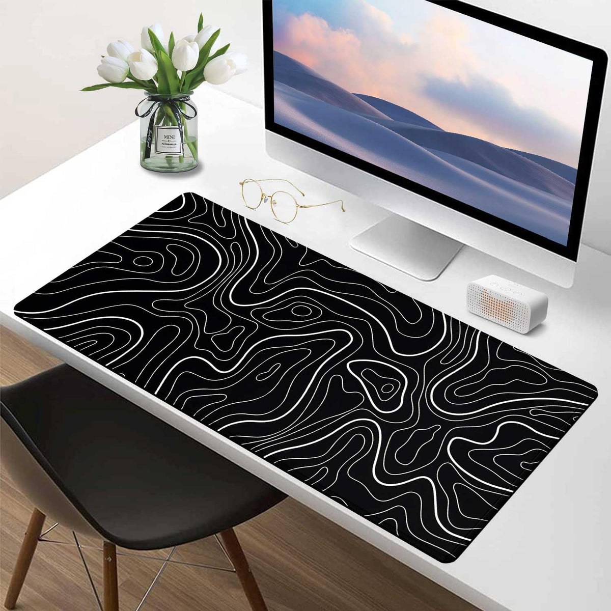 Large Mouse Pad, 31.5" × 15.7" Gaming Mousepad for Keyboard with Anti-Slip Rubber Base, Keyboard