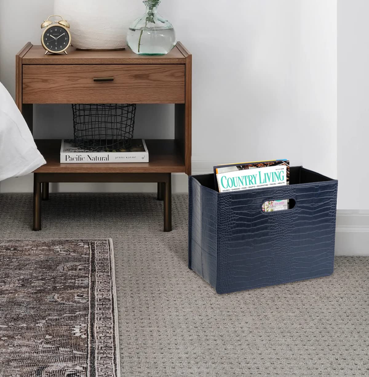 HofferRuffer Magazine Basket Holder, Foldable Magazine Rack, Document File Holder Organizer, File