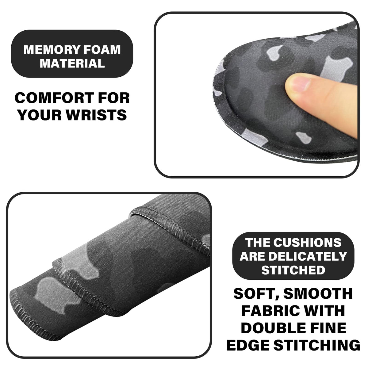 Deokke 3Pcs Large Gaming Mouse Pad Desk Mat,Keyboard Mouse Wrist Rest Support Set,Extended Laptop