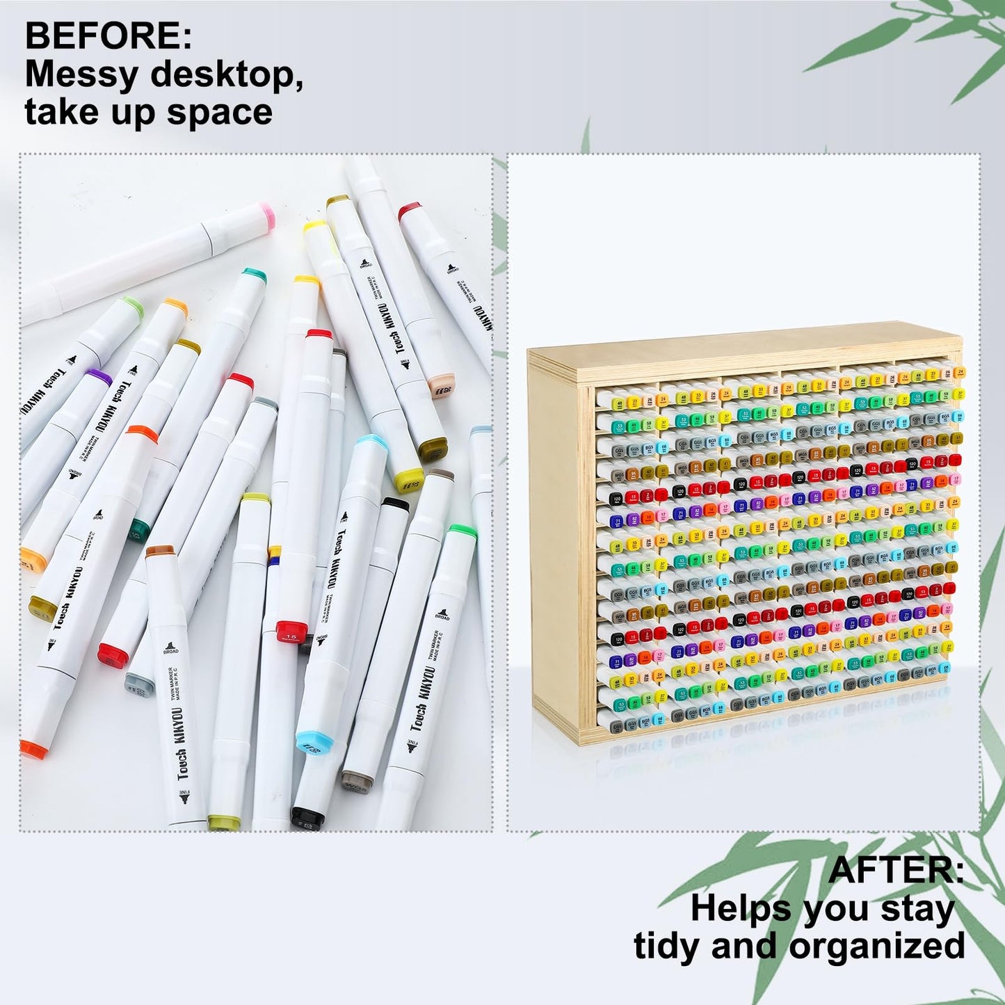 DoubleFill Marker Storage Organizer for 360 Large Wooden Marker Holder
