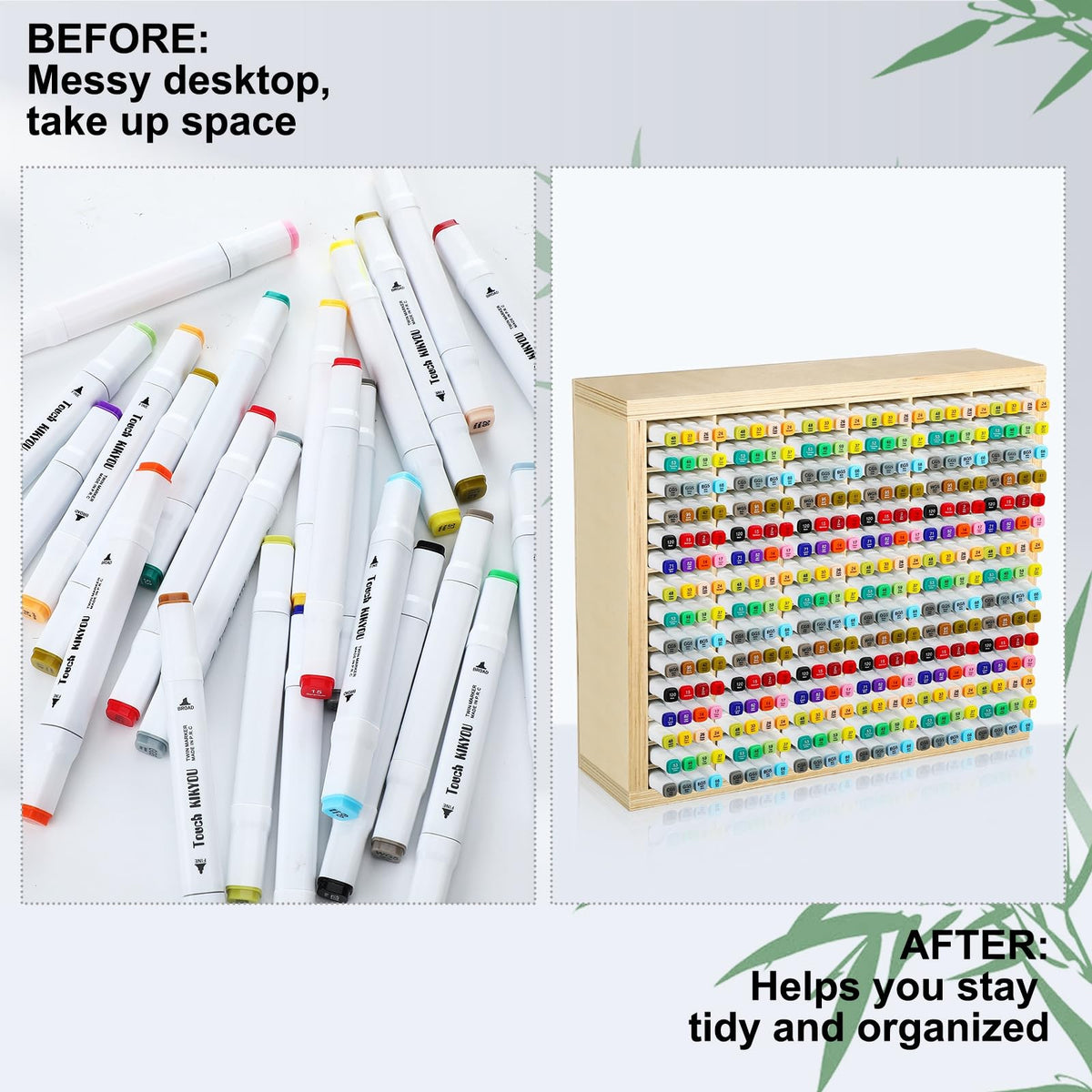DoubleFill Marker Storage Organizer for 360 Large Wooden Marker Holder