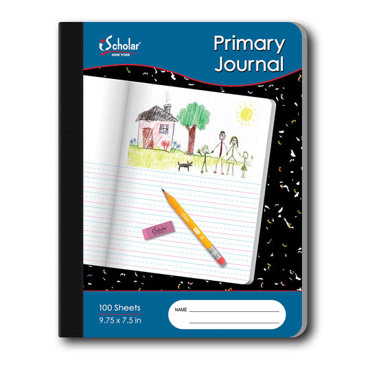 iScholar Primary Composition Book, Journal, Unruled Top, .5 Inch Ruled Bottom Half, 100 Sheets