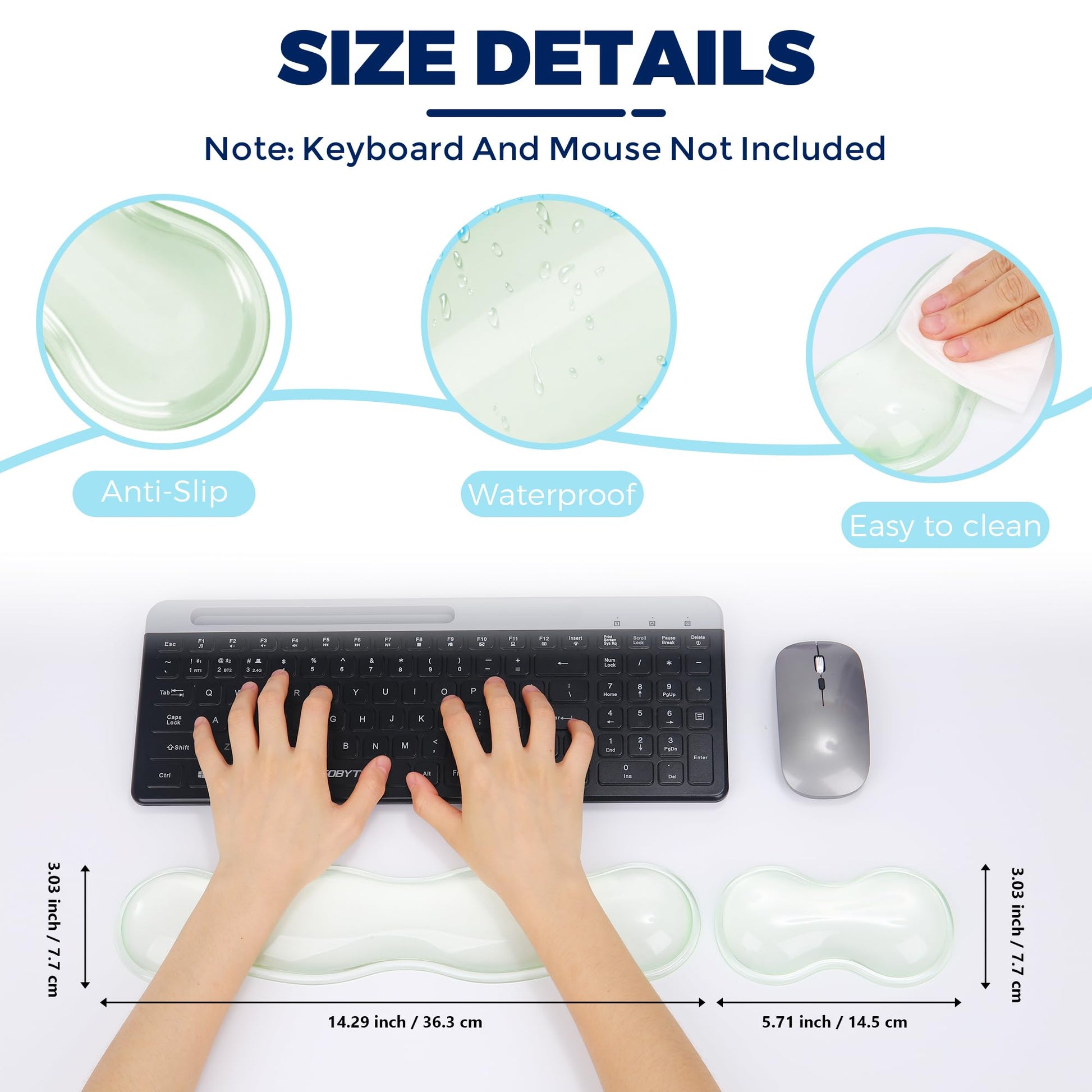 ABRONDA Gel Wrist Rest for Keyboard and Mouse, Wrist Rest for Keyboard, Mouse Wrist Support, Pain