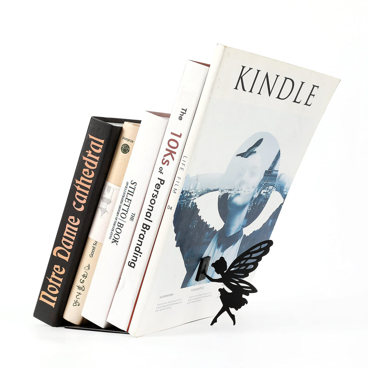 I-TOTAL® - Cute Metal Book Stand, Bookends/Bookends for Shelf/Table (TRILLY)