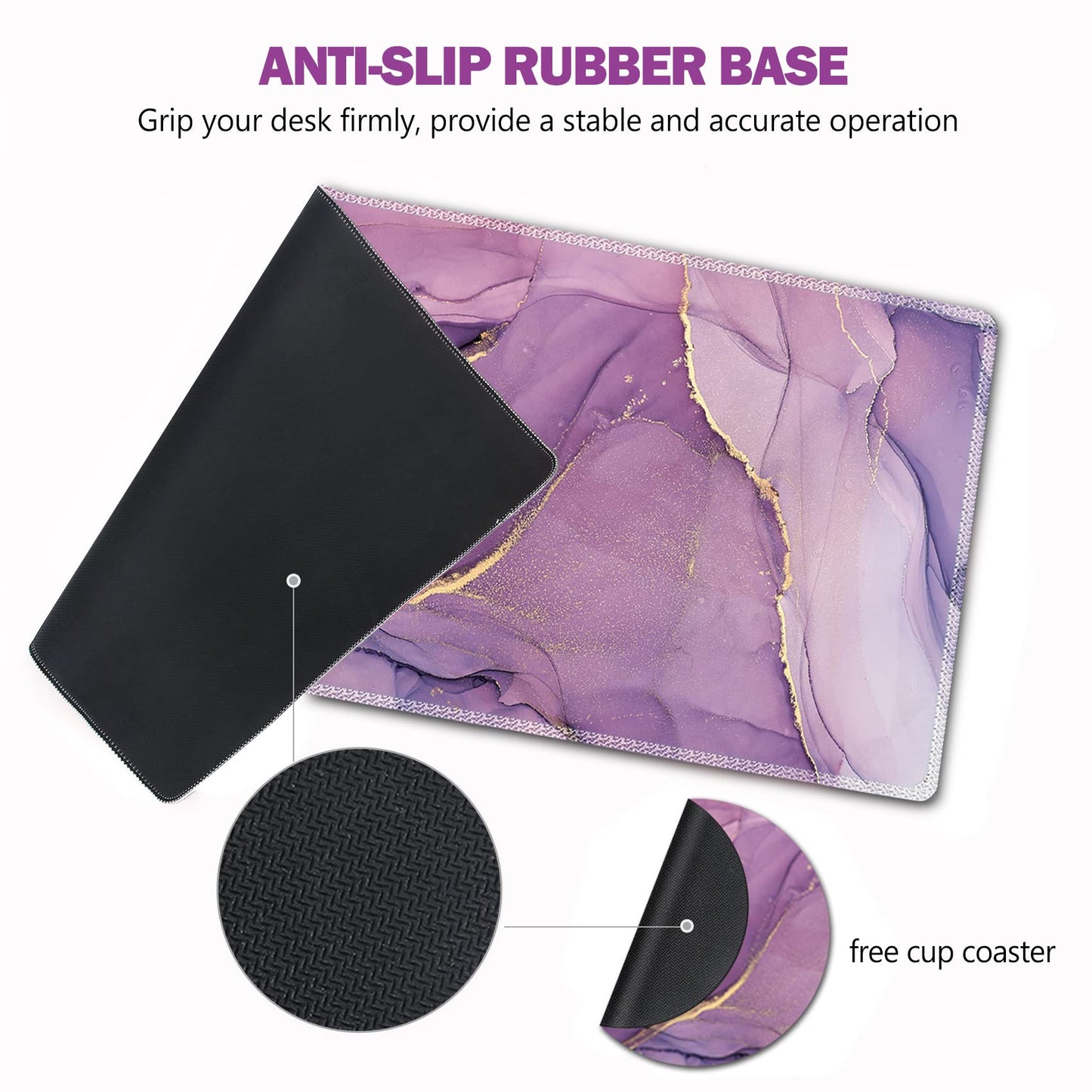 AIMSA Large Gaming Mouse Pad Extended Mouse Pad with Stitched Edge, Keyboard Mouse Mat Non-Slip