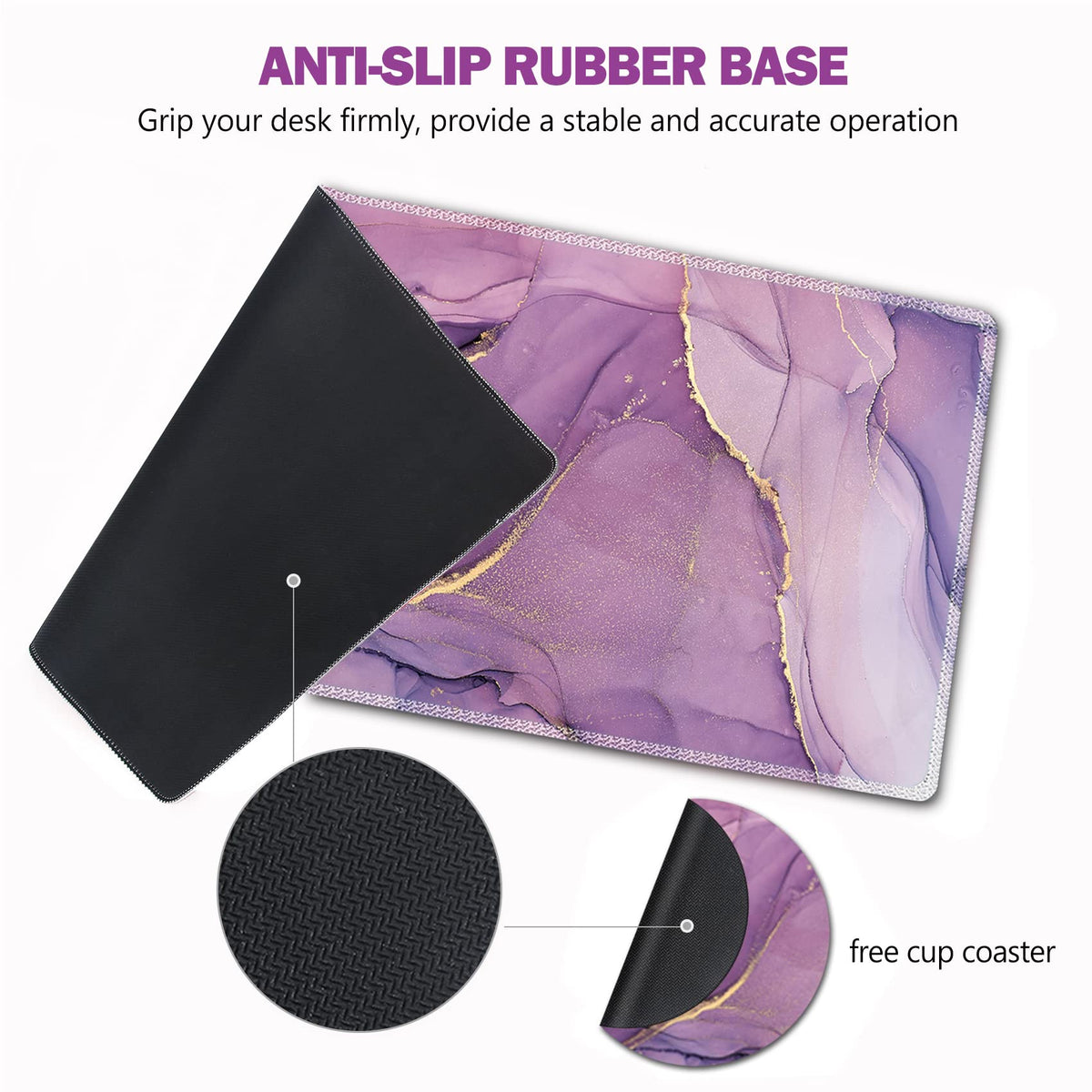 AIMSA Large Gaming Mouse Pad Extended Mouse Pad with Stitched Edge, Keyboard Mouse Mat Non-Slip